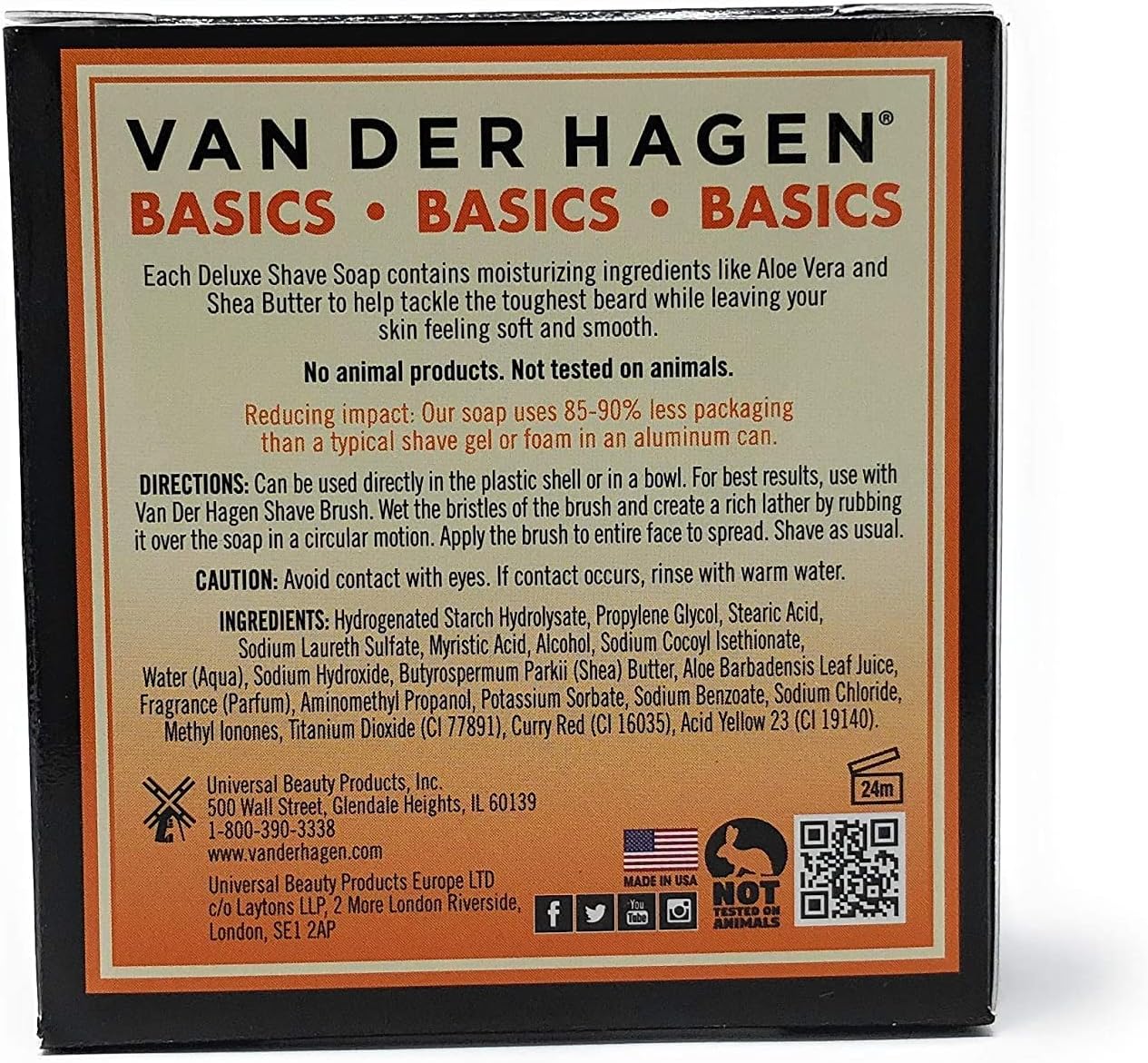 Van der Hagen Deluxe Shave Soap - 2.5 oz - 3 pk
