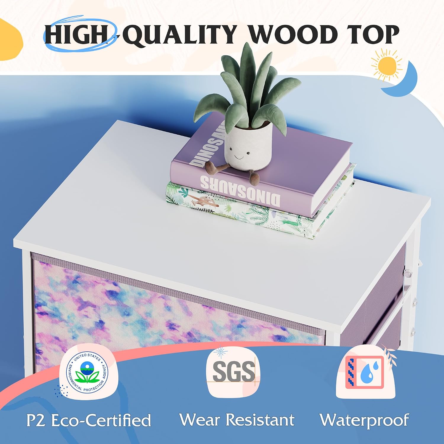 WLIVE Small Dresser Nightstand for Bedroom, 4 Drawers, Light Grey | 4 vertical fabric drawers, Space-saving tower, Bedroom or closet use, Chest of drawers, Dresser for small spaces