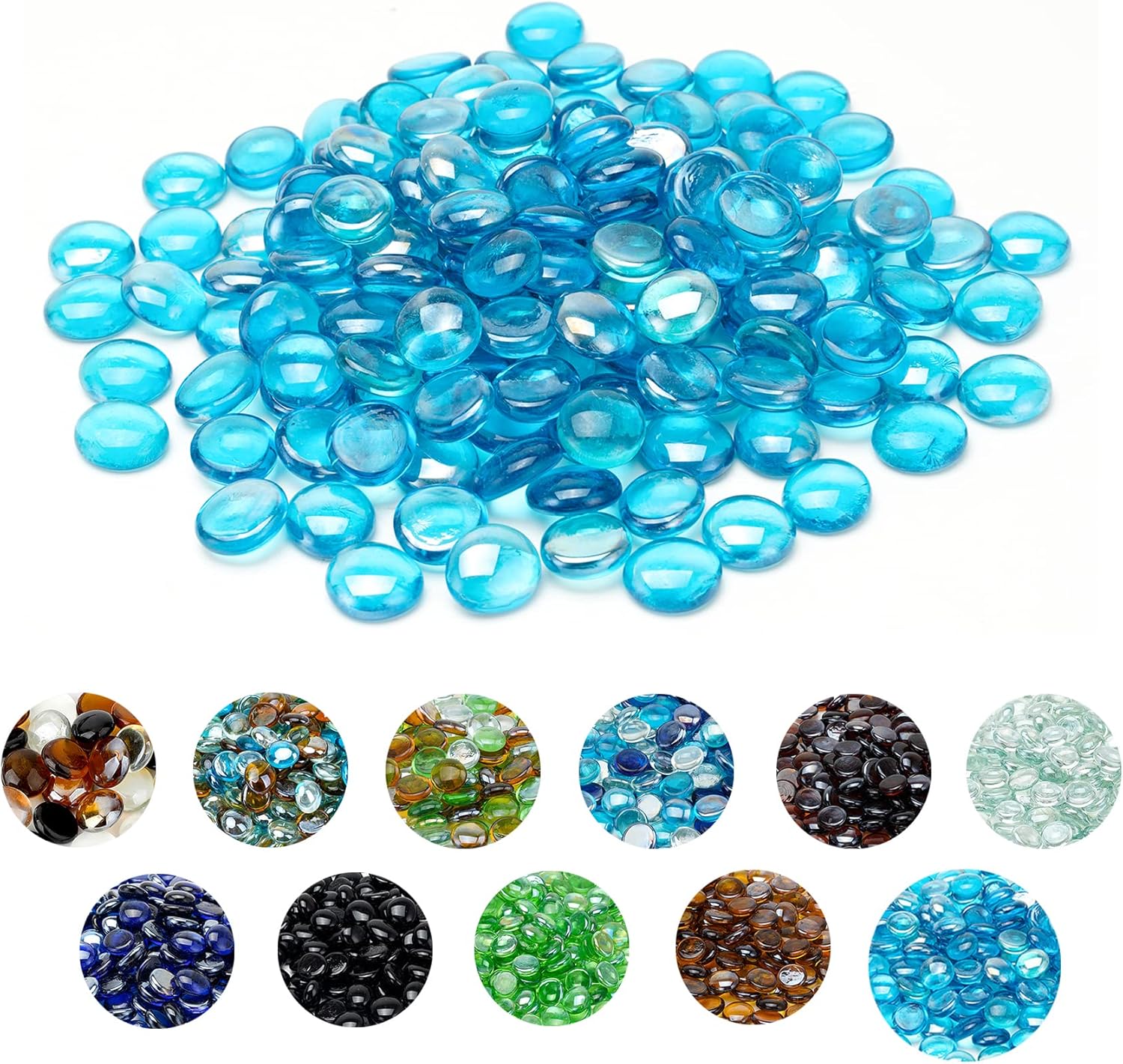 Skyflame 10-Pound Fire Glass Beads for Fire Pit Fireplace, Onyx Black