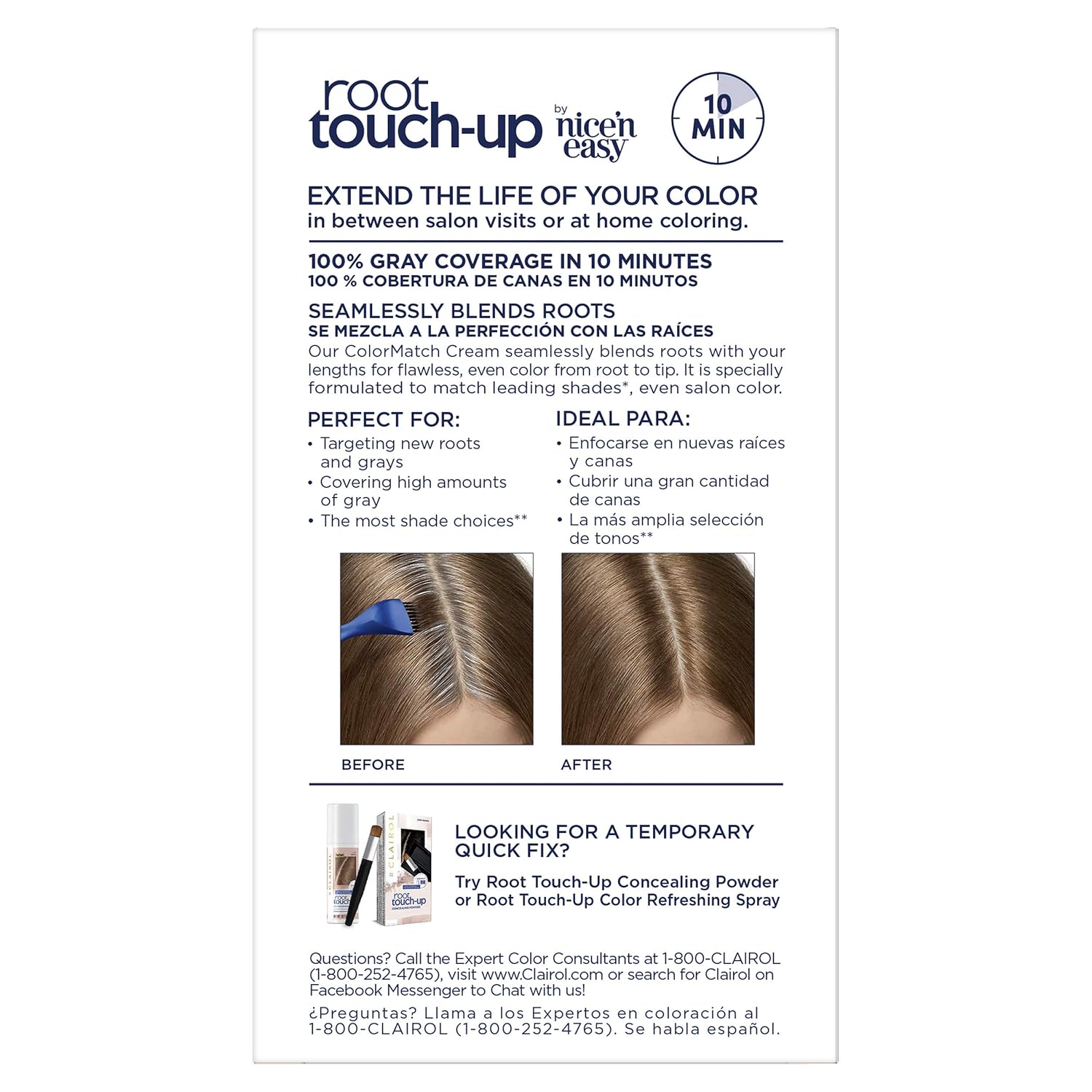 Clairol Root Touch Up Permanent Hair Dye, 6 Light Brown, Pack of 2
