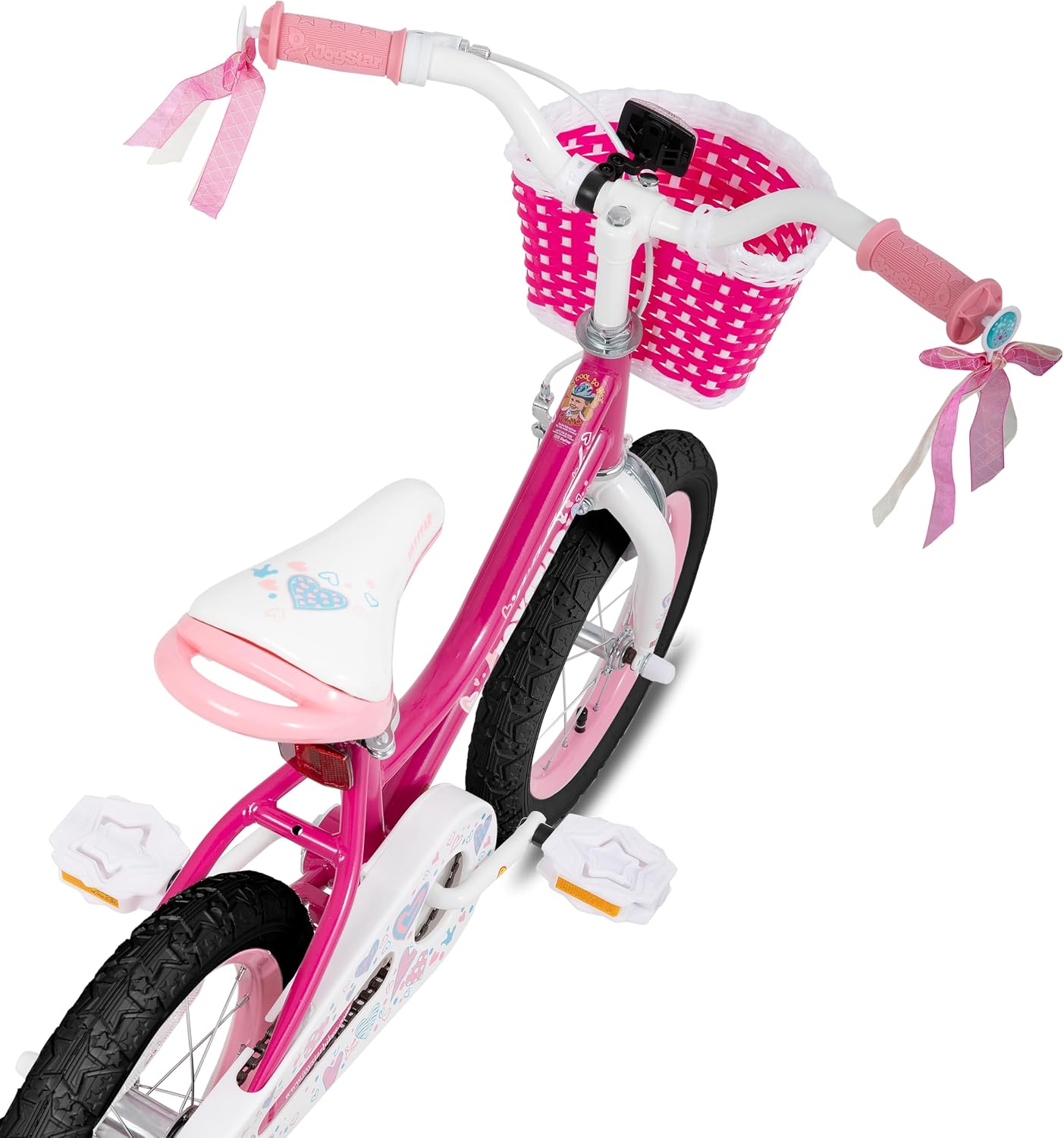 JOYSTAR Angel Girls Bike for Toddlers and Kids Ages 2-12 Years | 12-20 Inch Kids Bike with Training Wheels & Basket, 20 24“ Bicycle with Kickstand