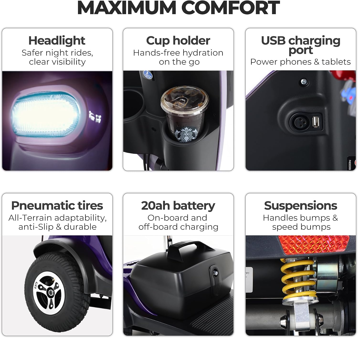 Metro Mobility 4 Wheel Powered Mobility Scooter for Seniors - 300 lbs Capacity Electric Mobility Scooter for Adults - Long Range Power Extended