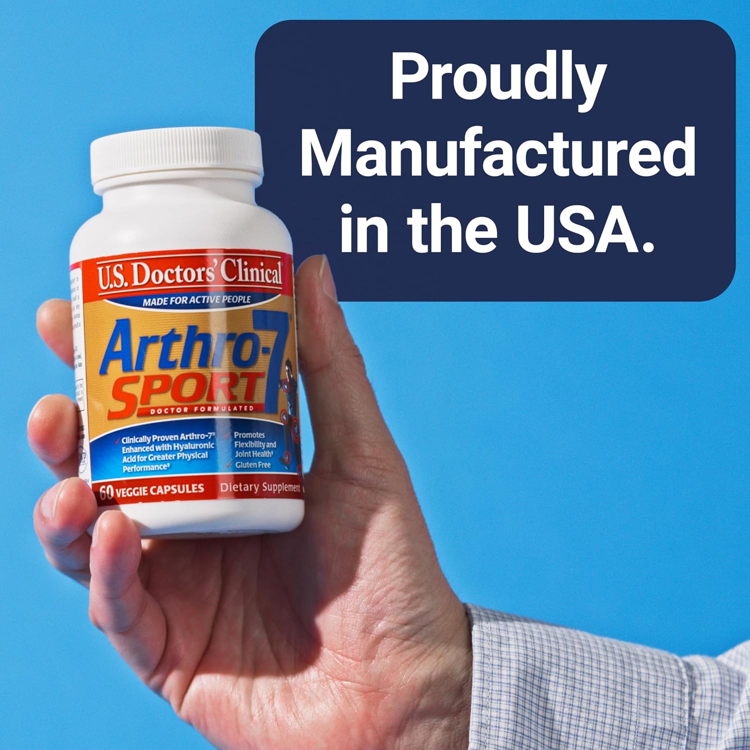 U.S. Doctors' Clinical Arthro-7 Joint Support Supplement - 60 Capsules | Clinically proven AR7 blend with turmeric, collagen, MSM & bromelain for healthy joints and mobility.* 60 capsules.