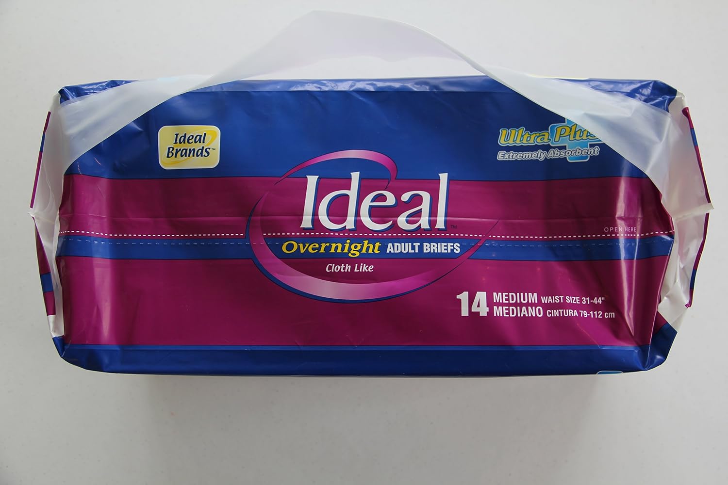 Adult Briefs (Diapers) Over Night Ultra Plus Extreme Absorbency- Size- Medium B-8204- CASE of 56-4 Bags of 14