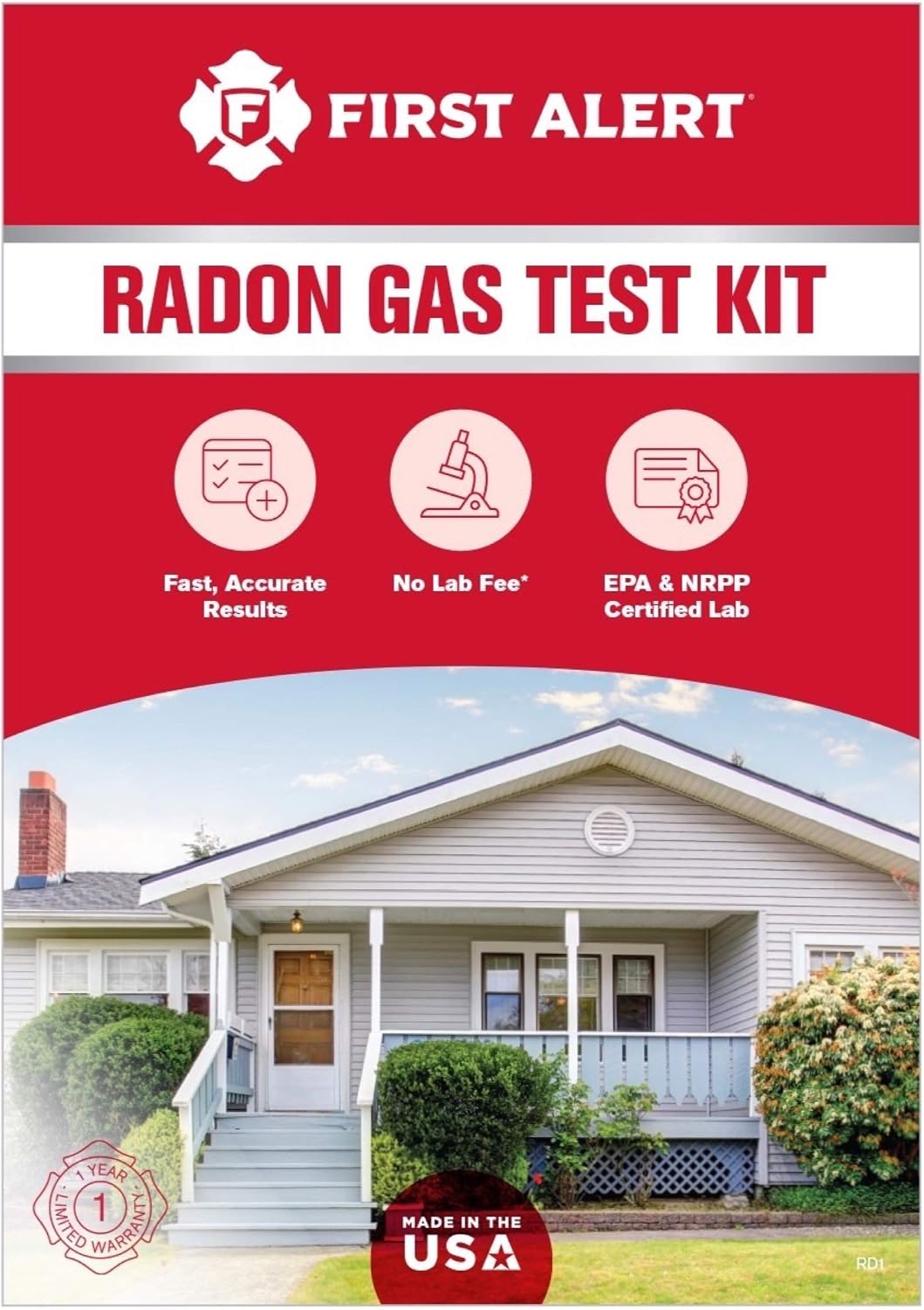 First Alert Radon Gas Test Kit, RD1