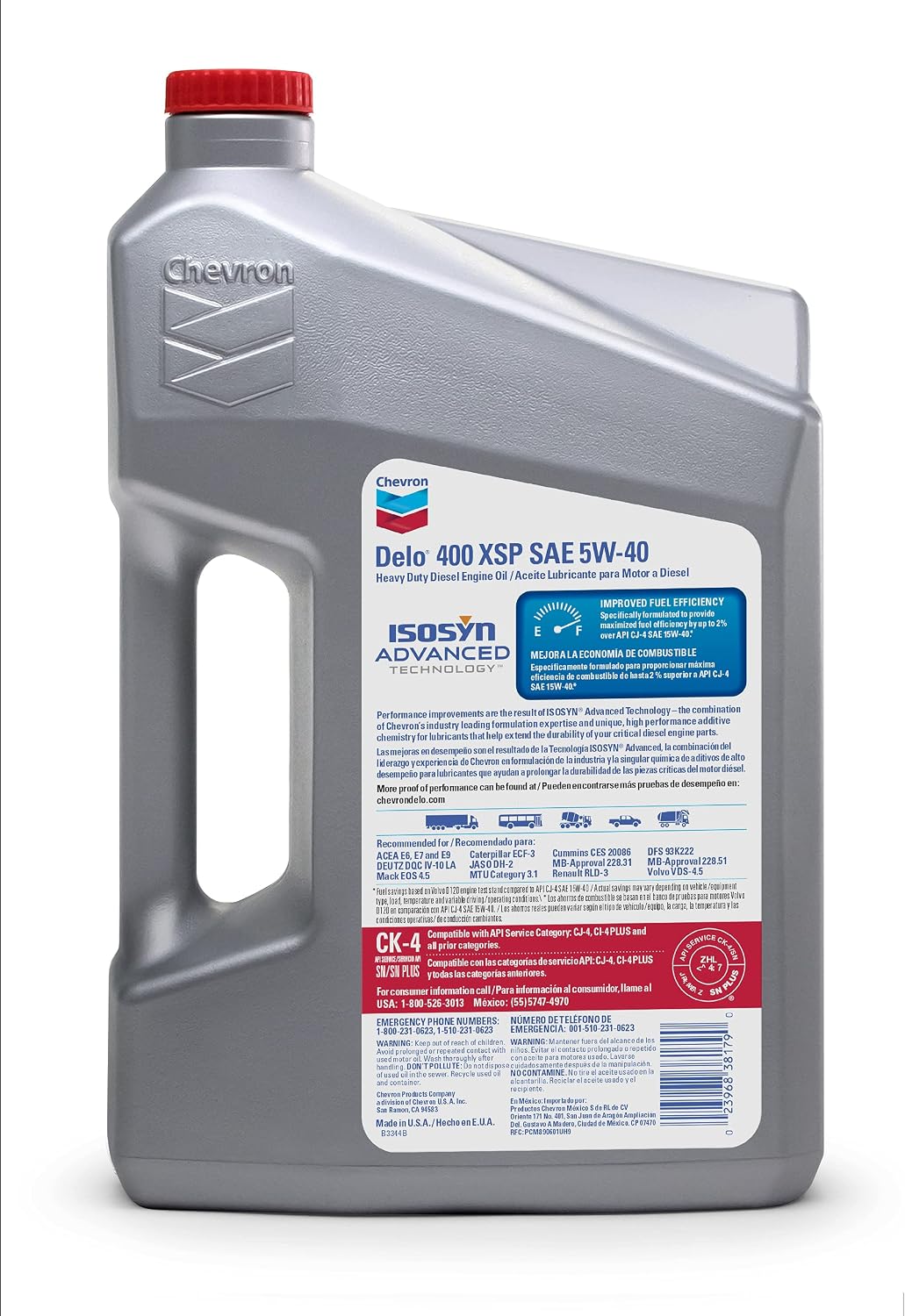 Delo 400 XSP SAE Heavy Duty Synthetic Diesel Engine Oil 5W-40, 1 Gallon, Pack of 1