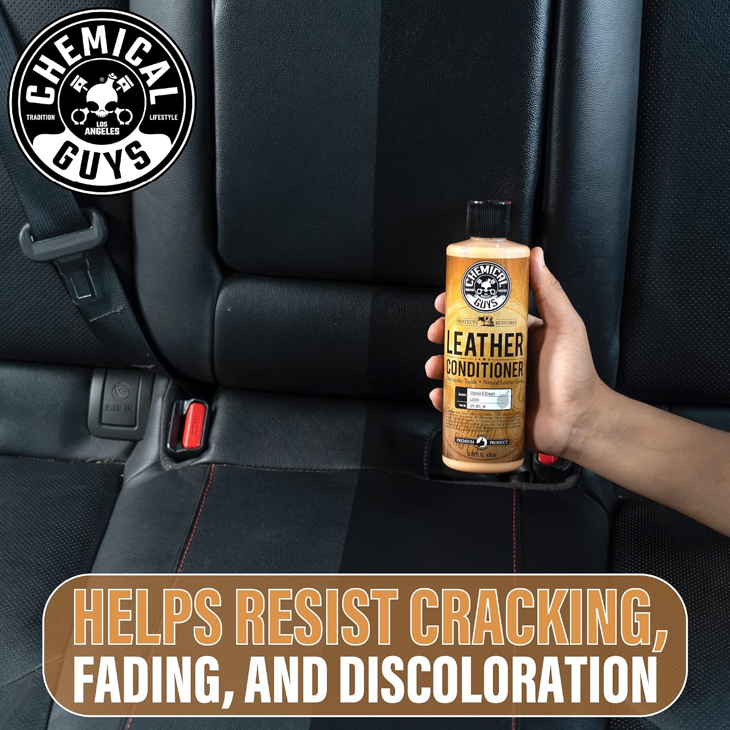 Chemical Guys, Vintage Series Leather Conditioner for Car Interiors, 16 oz | Nourishes and conditions natural, synthetic and faux leather seats, keeping them soft, supple and protected