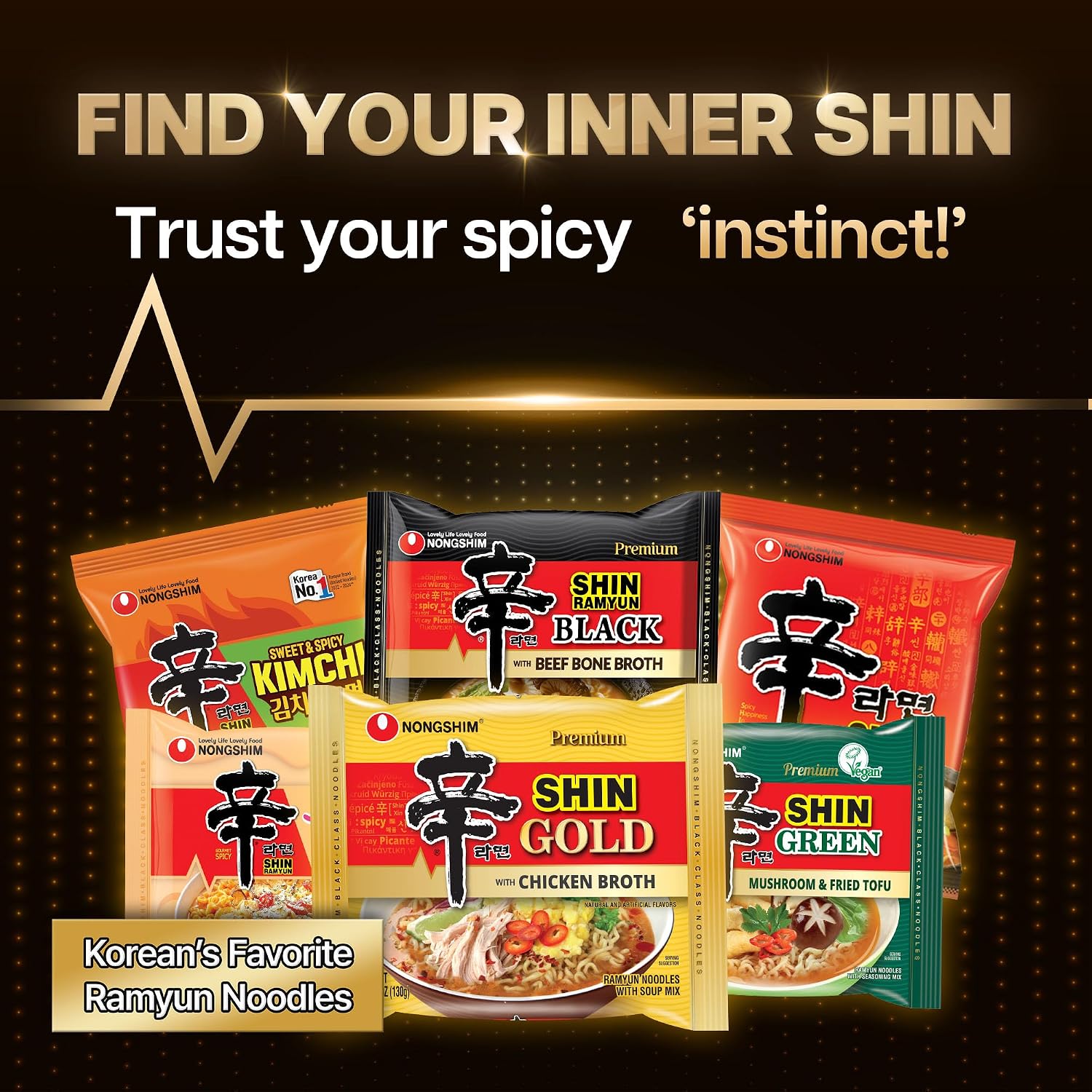 Nongshim Shin Ramyun Bowl Noodles, Spicy Korean Signature Instant Ramyun, Rich Beef Flavored Broth, Quick and Easy, Microwaveable Bowl, 3.03 oz (Pack of 12)