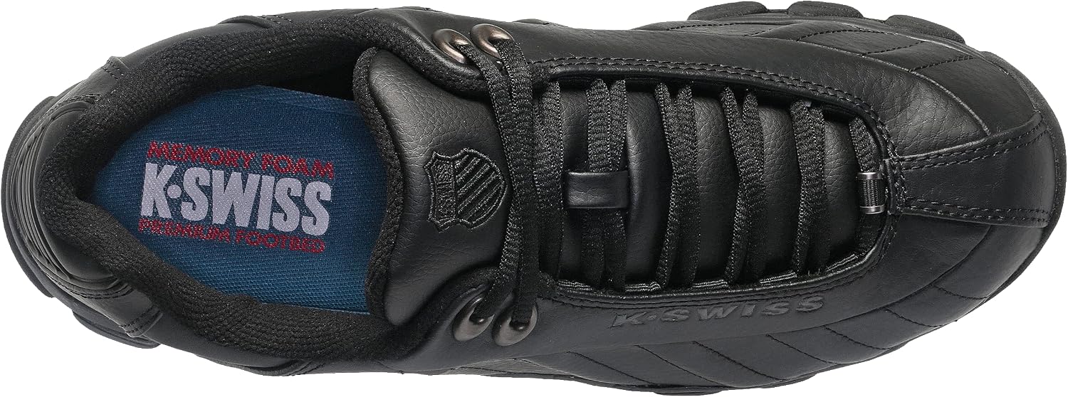 K-Swiss Men's ST329 CMF Sneaker, Wide Tennis Walking Shoes Leather Upper | Court Inspired, Tennis Heritage, Comfort Soft Cushioning, Arch Support, Wide Feet Fit, Chunky Silhouette, Classic Style.
