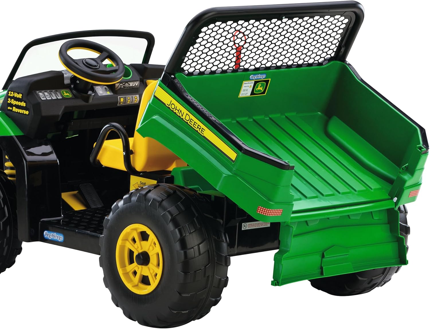 Peg Perego John Deere Gator XUV Extra-Large 12 Volt Ride-on, Durable Design for Kids 3-8, Green
