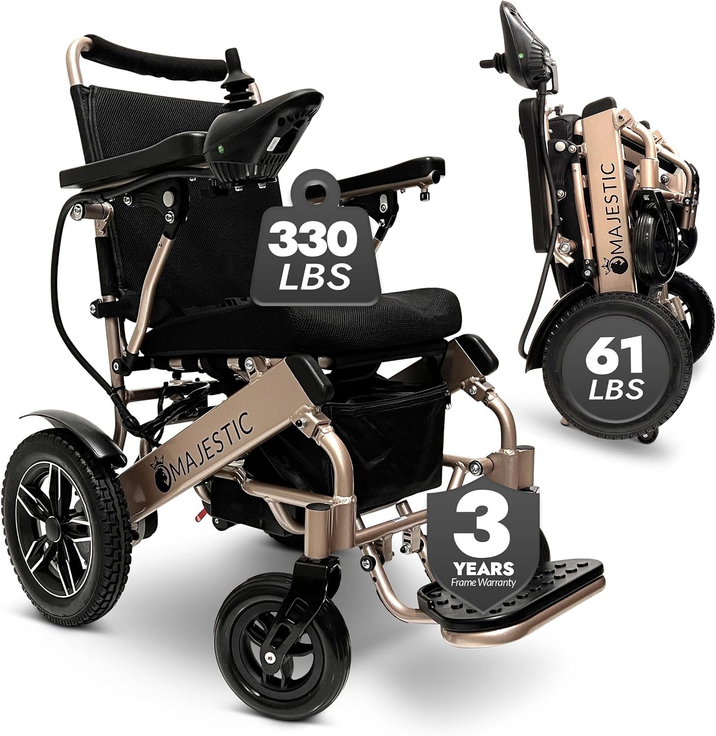 Majestic Electric Wheelchairs for Adults, Lightweight Foldable Electric Wheelchair, Motorized Wheel Chair for Seniors