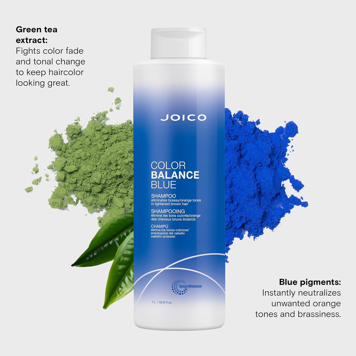 Joico Color Balance Blue Shampoo | For Lightened Brown Hair | Eliminate Brassy Orange Tones | Boost Color Vibrancy & Shine | Protect Against Harmful