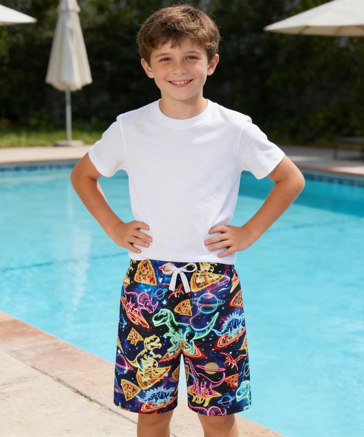 BFUSTYLE Boys Swim Trunks Mesh Lining Kids Bathing Suit 5-14 Years Shorts