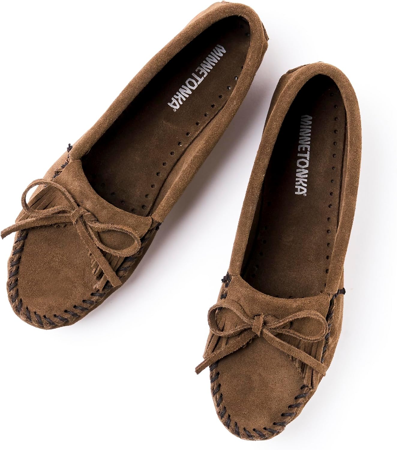 Minnetonka Women's Kilty Suede Hardsole Moccasin