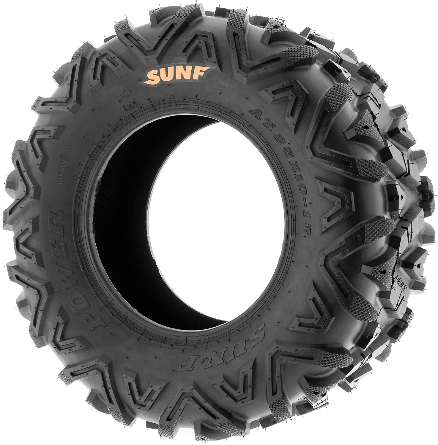 SunF ATV Tires 25x10-12 UTV Tire 25x10x12 All Terrain Off-Road Mud Tires, 6 Ply Tubeless