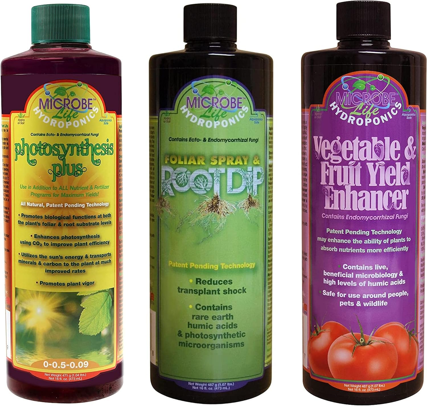 Microbe Life Hydroponics Premium Photosynthesis Plus to Grow Fruits, Vegetables, and Herbs, The Best Professional Big Bud Grow, Use with Any Feeding Systems Including Hydroponics or Soil, 16 Ounces