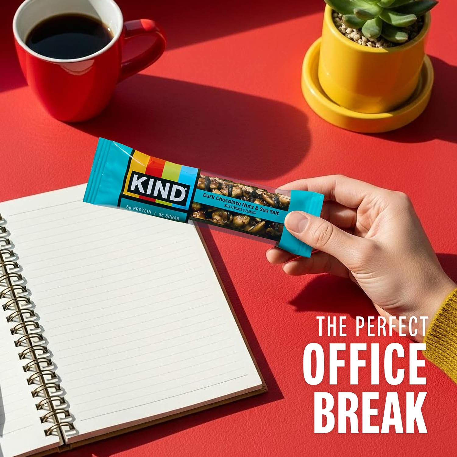 KIND Healthy Snacks Bars, Dark Chocolate Nuts & Sea Salt, Gluten Free, Low Sugar, High Fiber Snacks, 6g Protein, 12 Count