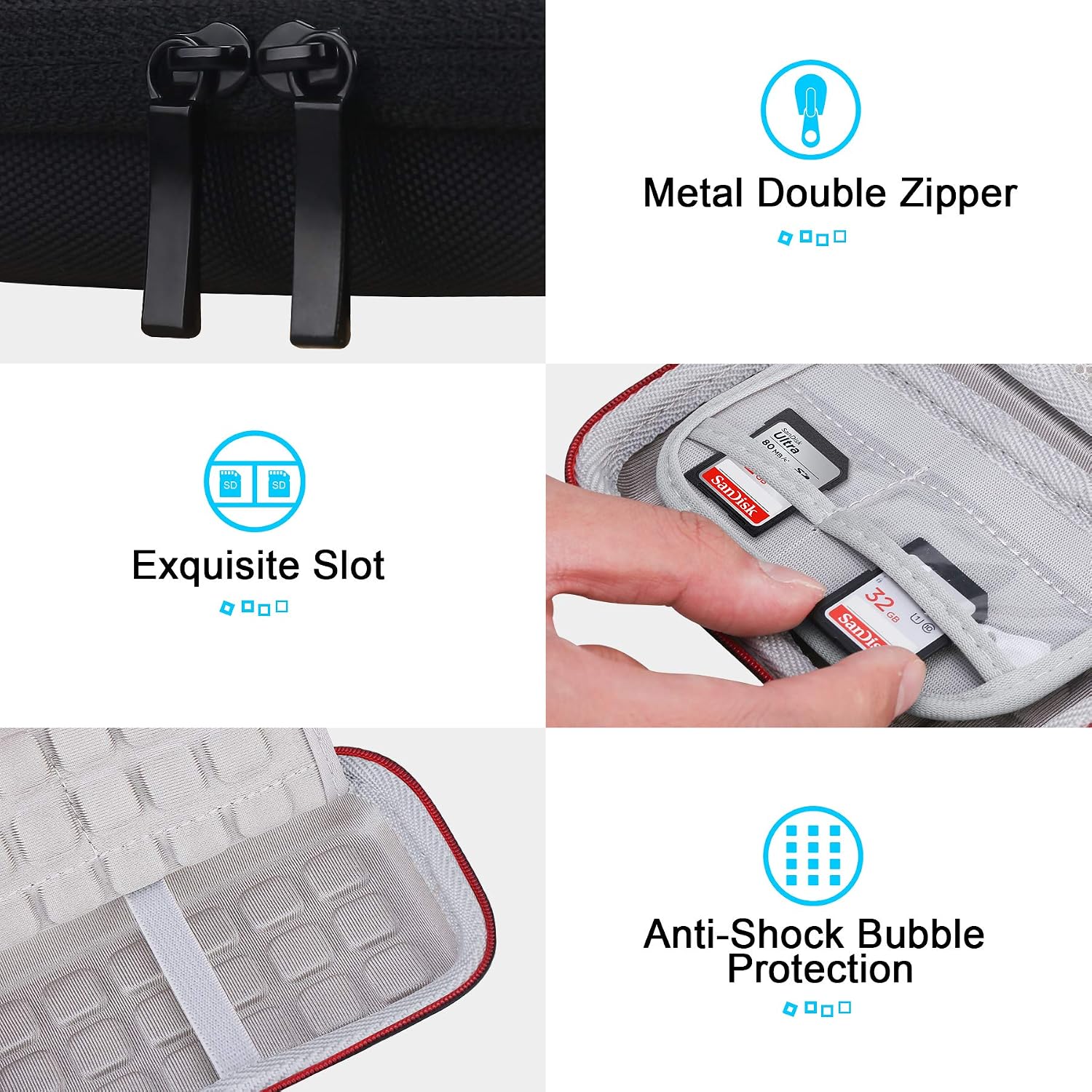 Lacdo Hard Carrying Case for SanDisk Extreme Pro/SanDisk Extreme Portable External SSD 500GB 1TB 2TB 4TB 8TB USB-C Solid State Drive EVA Shockproof