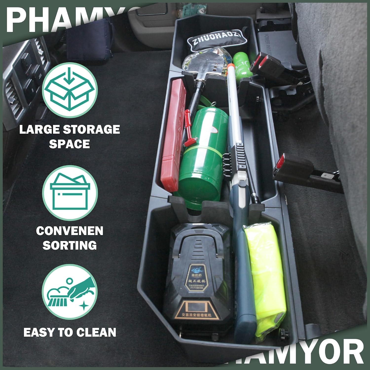 Upgraded Rear Under Seat Storage Box Compatible with 2015-2024 Ford F150 SuperCrew Cab & Crew Cab