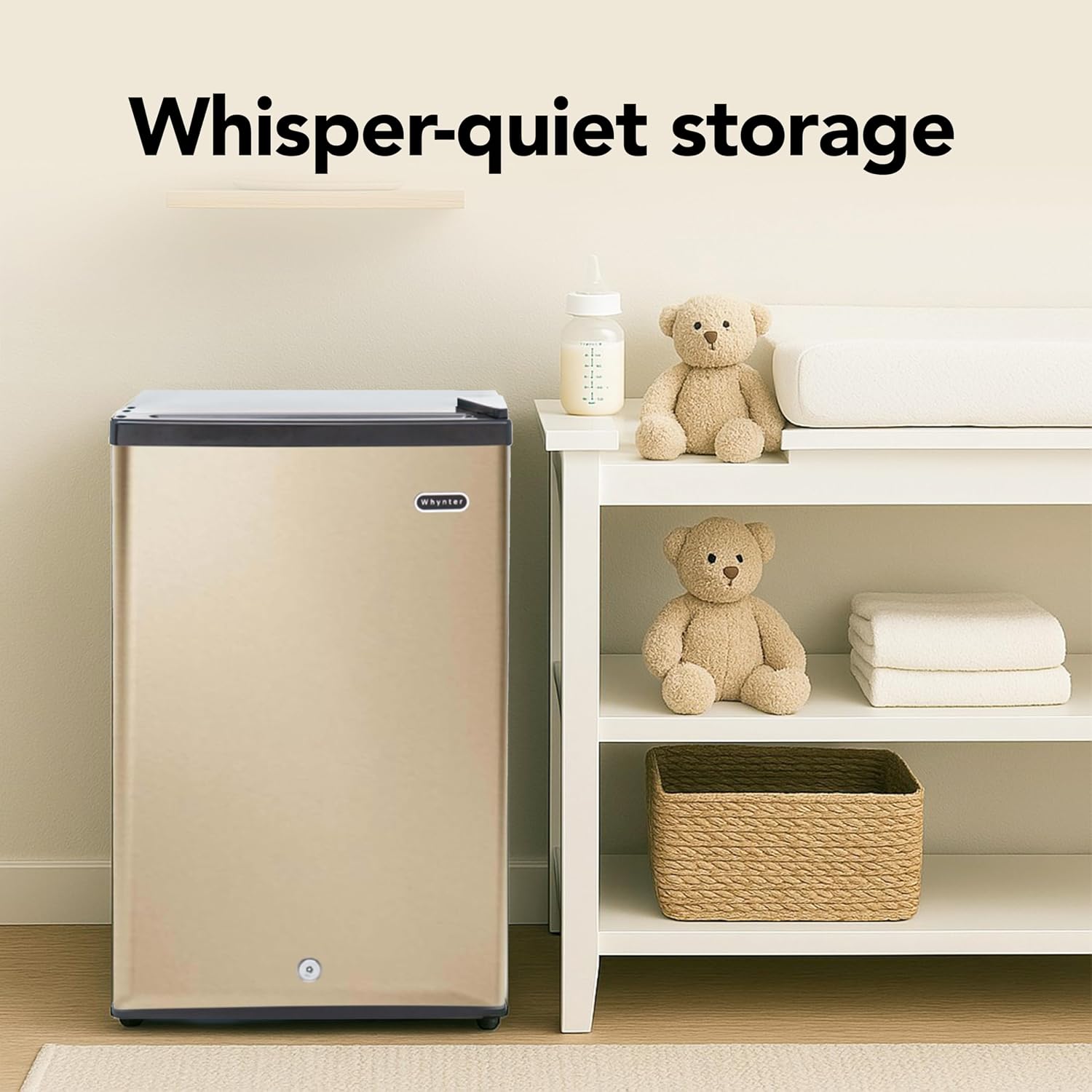 Whynter Upright Freezer 2.1 Cu Ft Lock, Mini Freezer, Stainless CUF-210SS | Adjustable Thermostat and Security Lock, Energy Star Rated, Reversible Door, Adds Compact Frozen Storage at Home