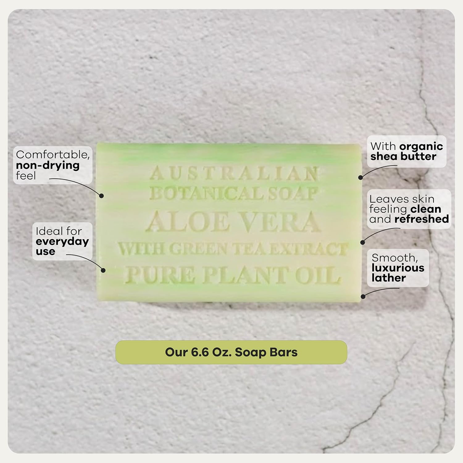 Australian Botanical Soap Sea Salt Soap Bars, 6.6 oz, Pack of 8