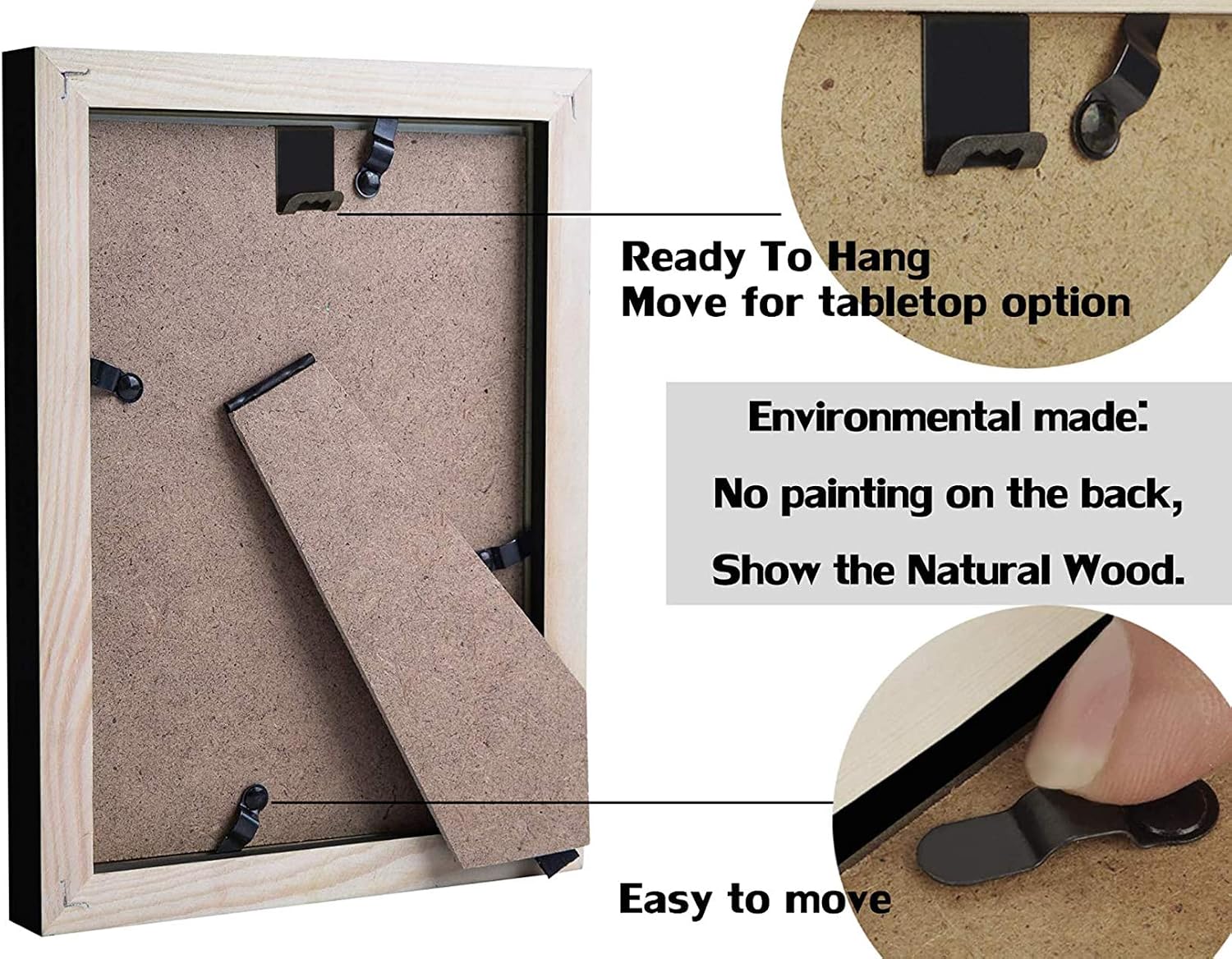 WUTL 8x8 Black Picture Frames Square