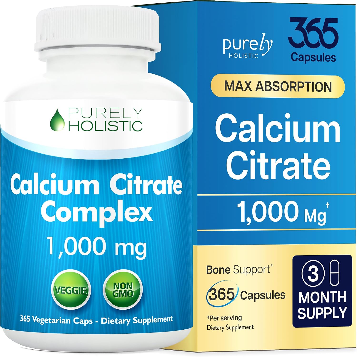 Calcium Citrate 1000mg, Bone & Teeth Support, Dr-Formulated