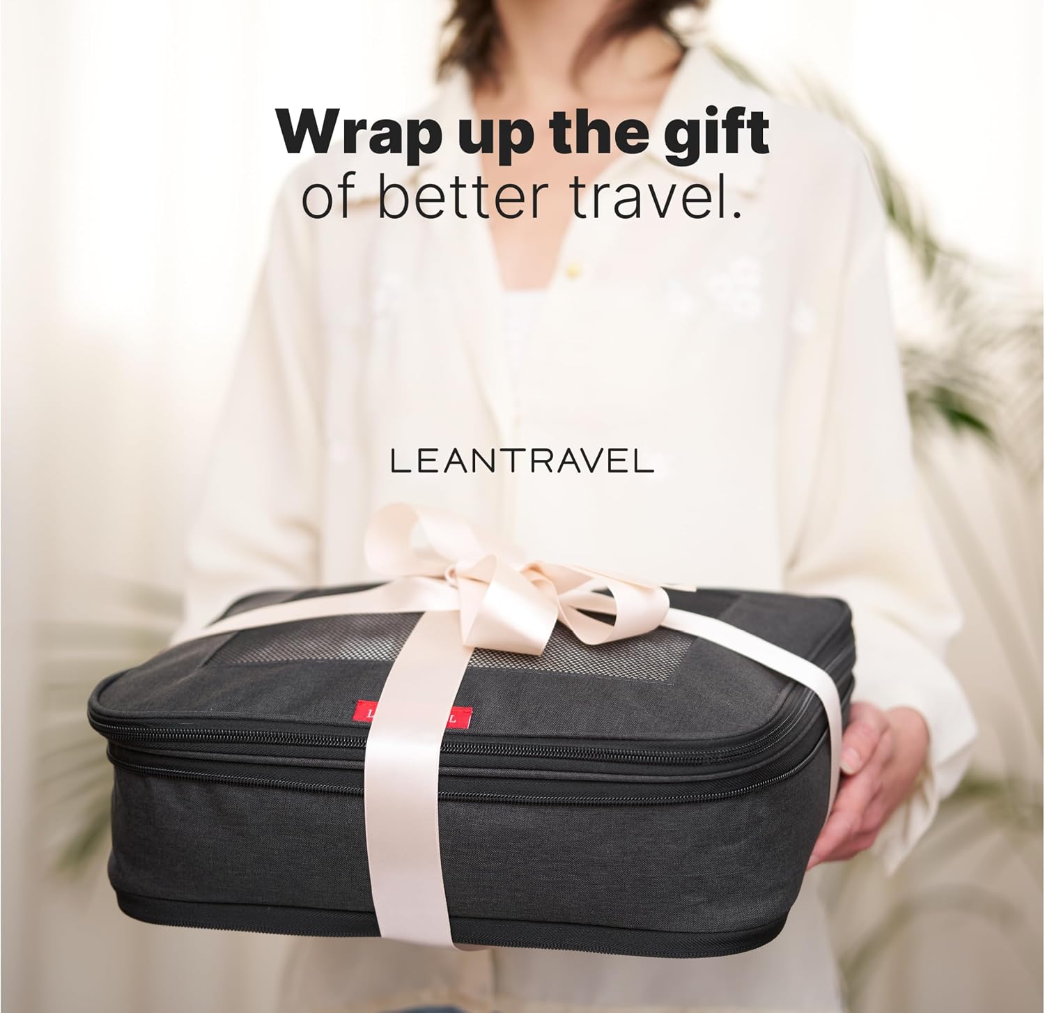 LeanTravel Premium Compression Packing Cubes for Travel - Suitcase Organizer Bags with Double Zipper & Breathable Mesh Panel - Space Saving Carry On Luggage Essentials (6-Pack, Grey)