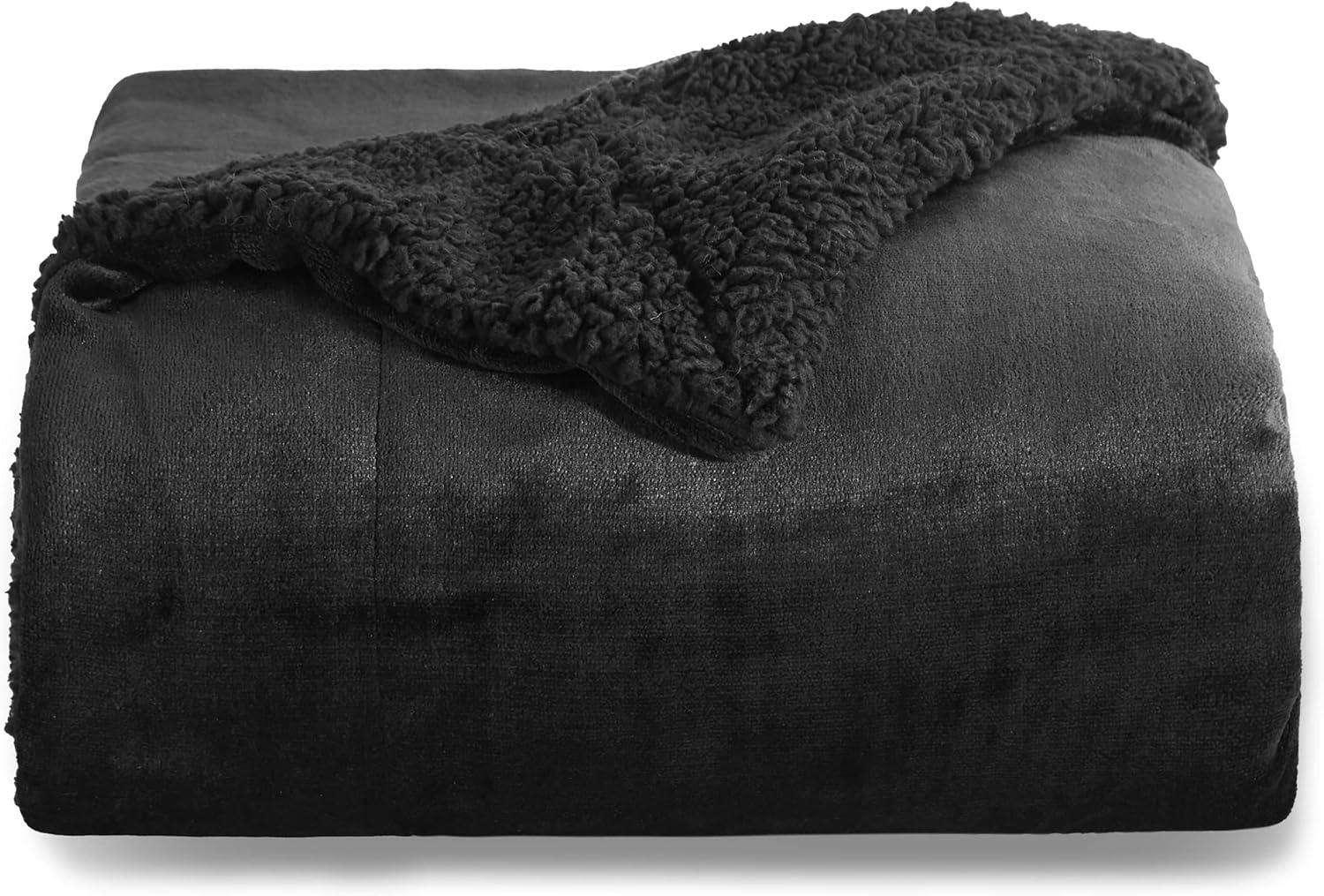 Bedsure GentleSoft Sherpa Fleece Throw Blanket for Couch, Non-Heated, Thick & Warm Cozy Blanket for Winter Fall, Soft Fuzzy Plush Throw Gifts for Women and Men, Grey, 50x60 Inches