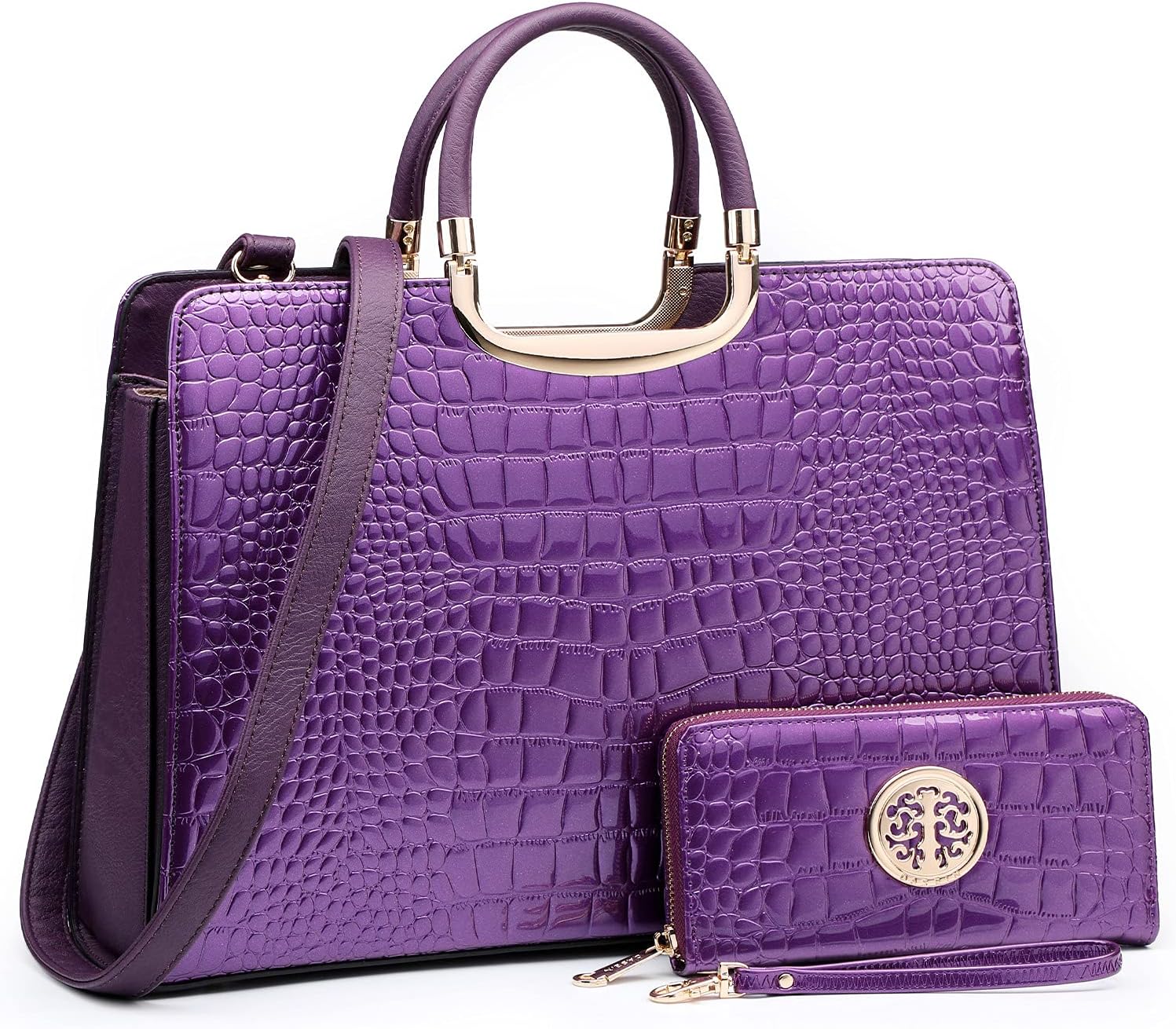 Womens Handbag Top Handle Shoulder Bag Tote Satchel Purse Work Bag with Matching Wallet