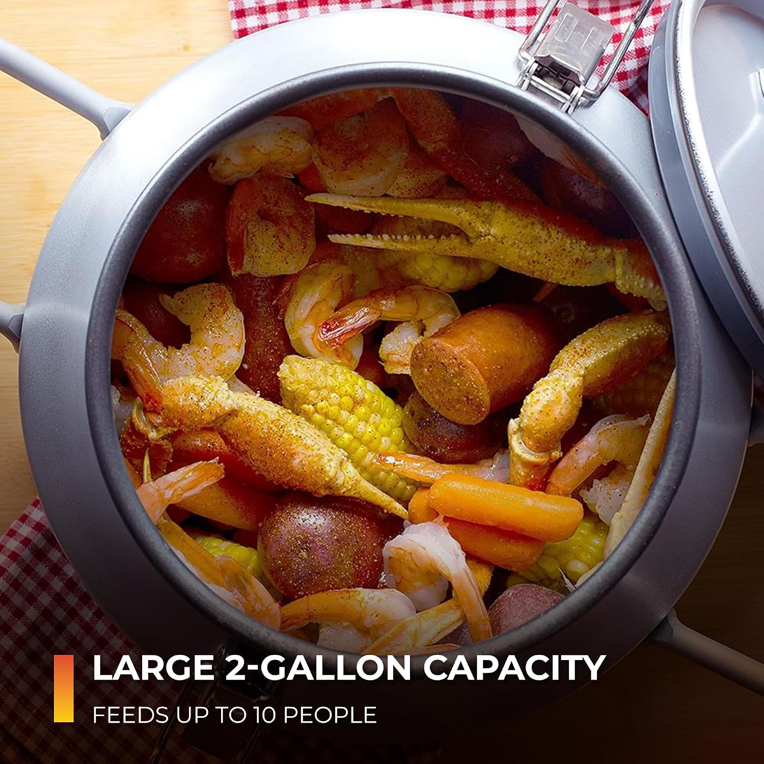 CanCooker Junior Convection Steam Cooker | 2 Gallon | Feeds Up to 10 People | Includes Lid Travel Bag & Recipe Book | Non Stick Coating