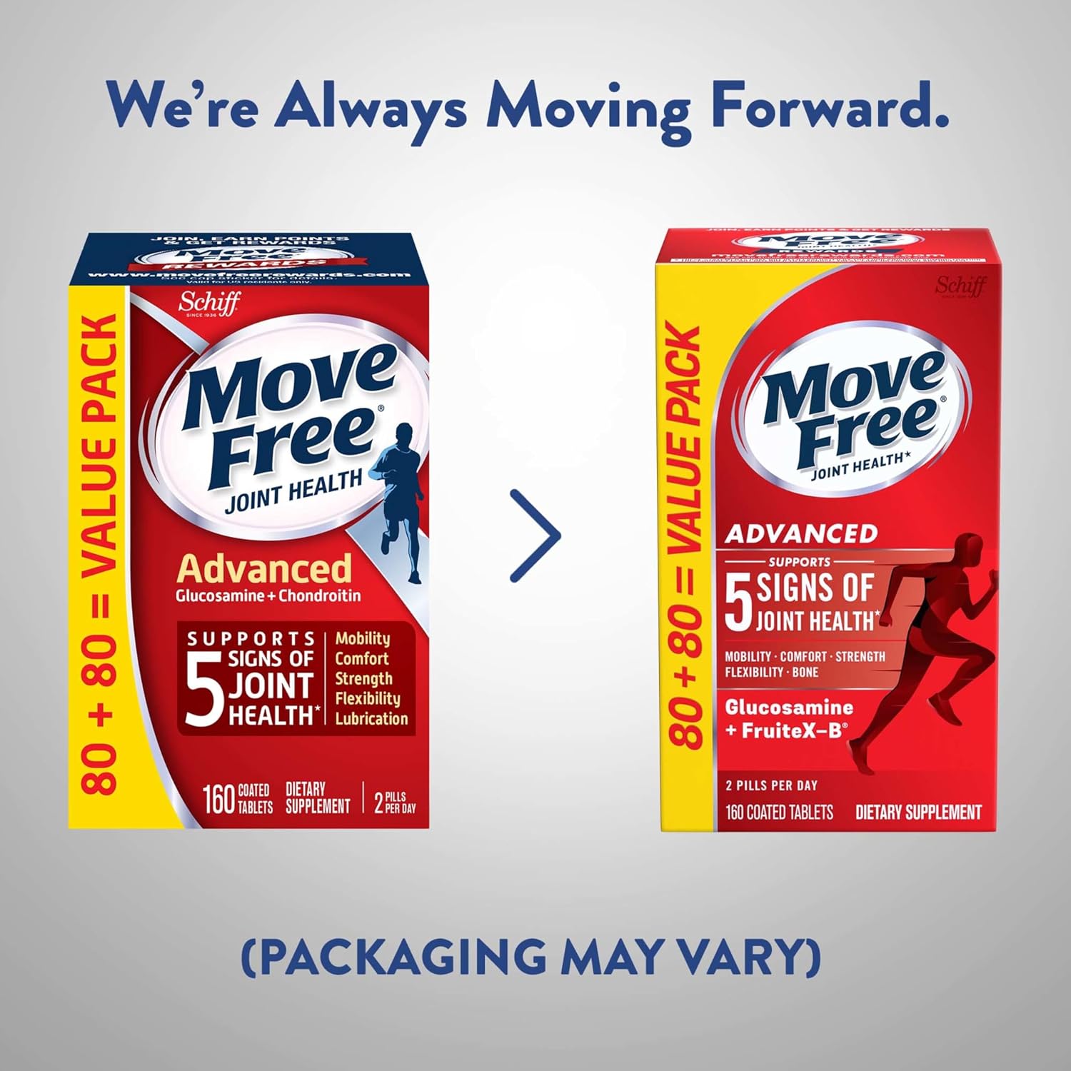 Move Free Advanced Glucosamine Chondroitin + Calcium Fructoborate Joint Support Supplement