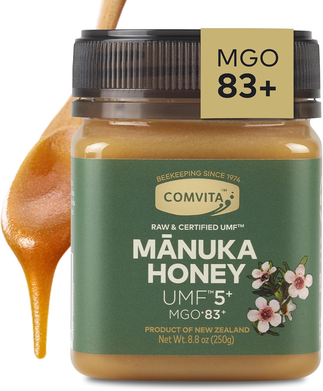 Comvita Manuka Honey UMF 5+ (MGO 83+) Pure, Unpasteurized - 1Kg (32.5 Oz) | Raw Manuka Honey New Zealand, Superfood for Immune Health, Use in Tea, Wild, Monofloral, Non-GMO