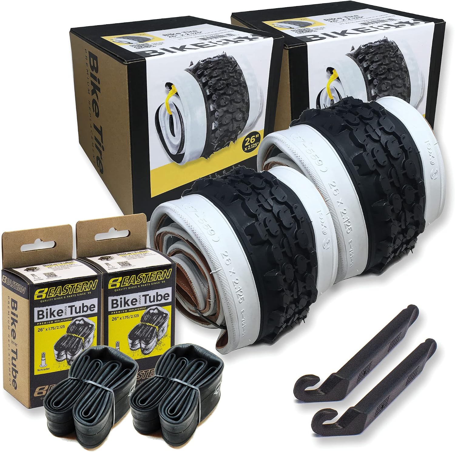 Classic White Wall Tires for Your Cruiser Wheels and Beach Cruiser Bike Accessories. 26 x 2.125 White Wall Bicycle Tires. with or Without Tubes. 1