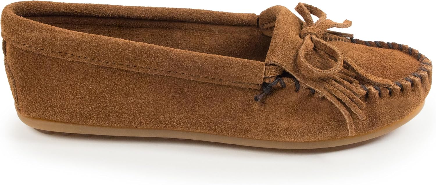 Minnetonka Women's Kilty Suede Hardsole Moccasin