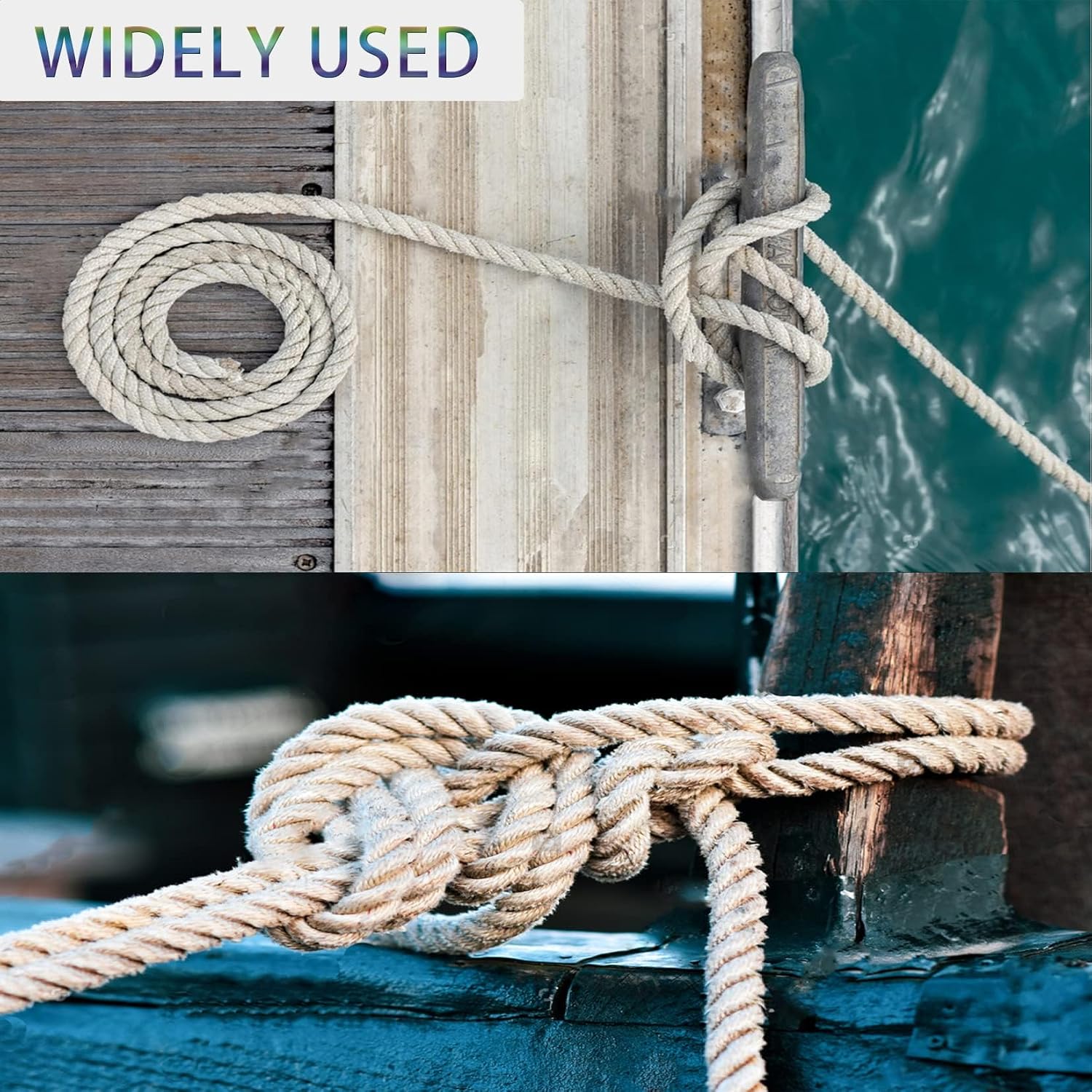 100 Feet 1 inch Diameter Twisted Manila Rope, Twisted 3 Strand, Polypropylene Rope for Indoor Outdoor Use for Landscaping, Tug of War