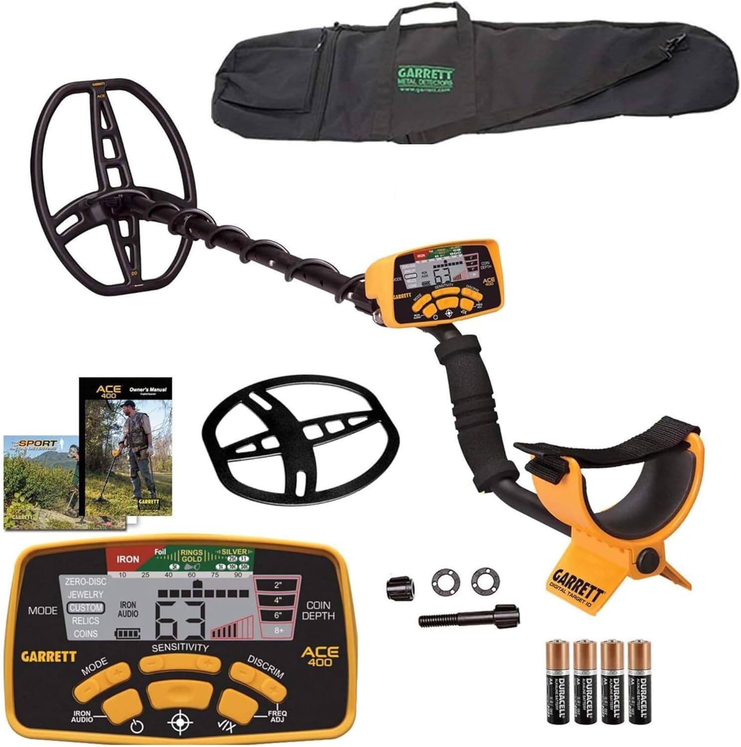 Garrett ACE 400 Metal Detector Bundle with Carry Bag