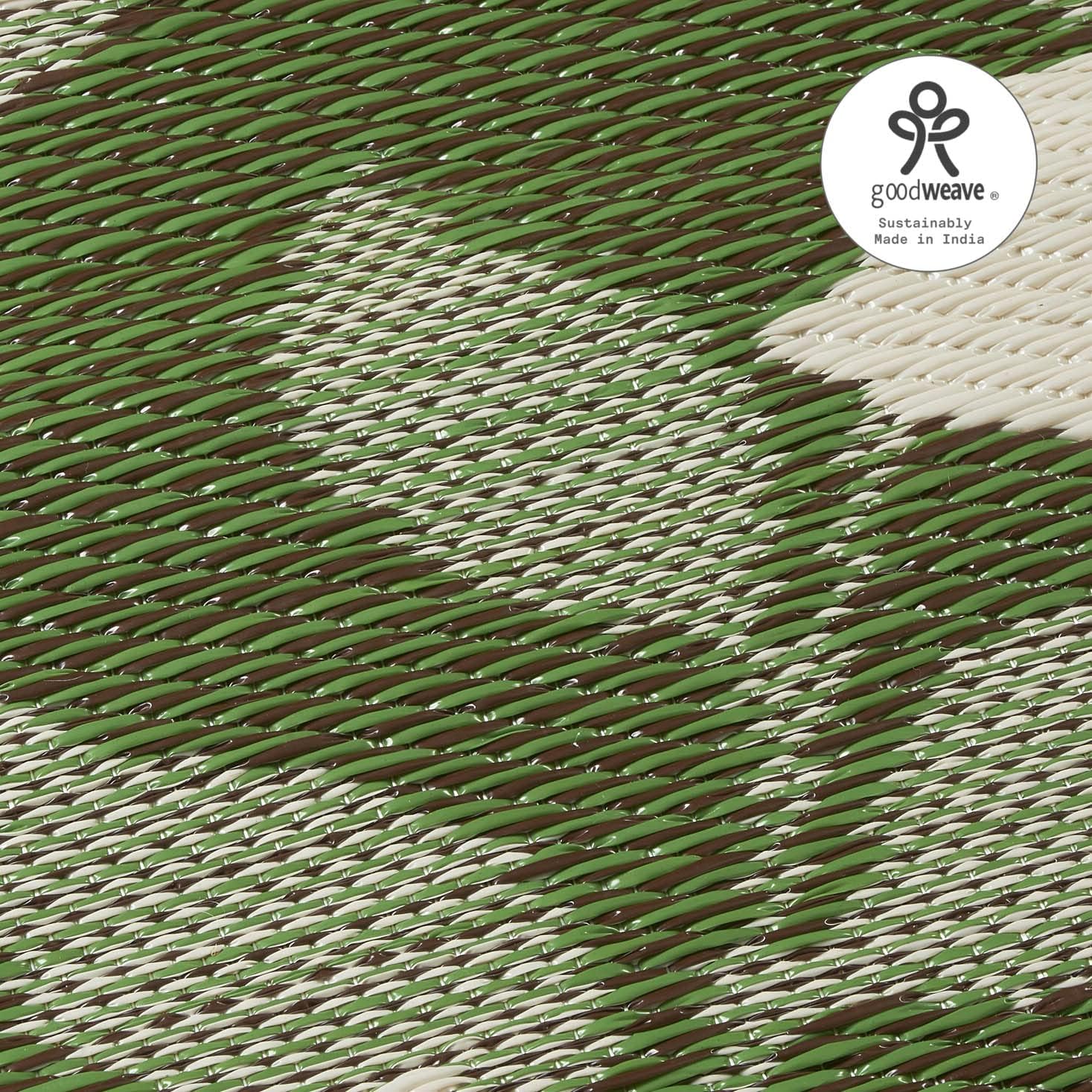 Fab Habitat Outdoor Rug - Waterproof, Fade Resistant, Crease-Free - Premium Recycled Plastic - Geo Tribal - Porch, Deck, Balcony, Mudroom