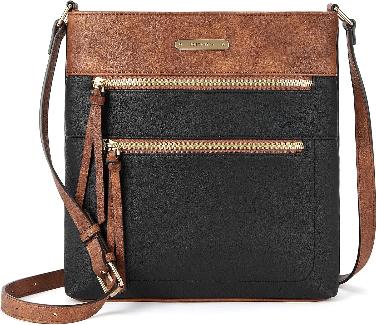 BOSTANTEN Crossbody Purses for Women Medium Shoulder Bag Quilted Handbags with Zipper Pocket