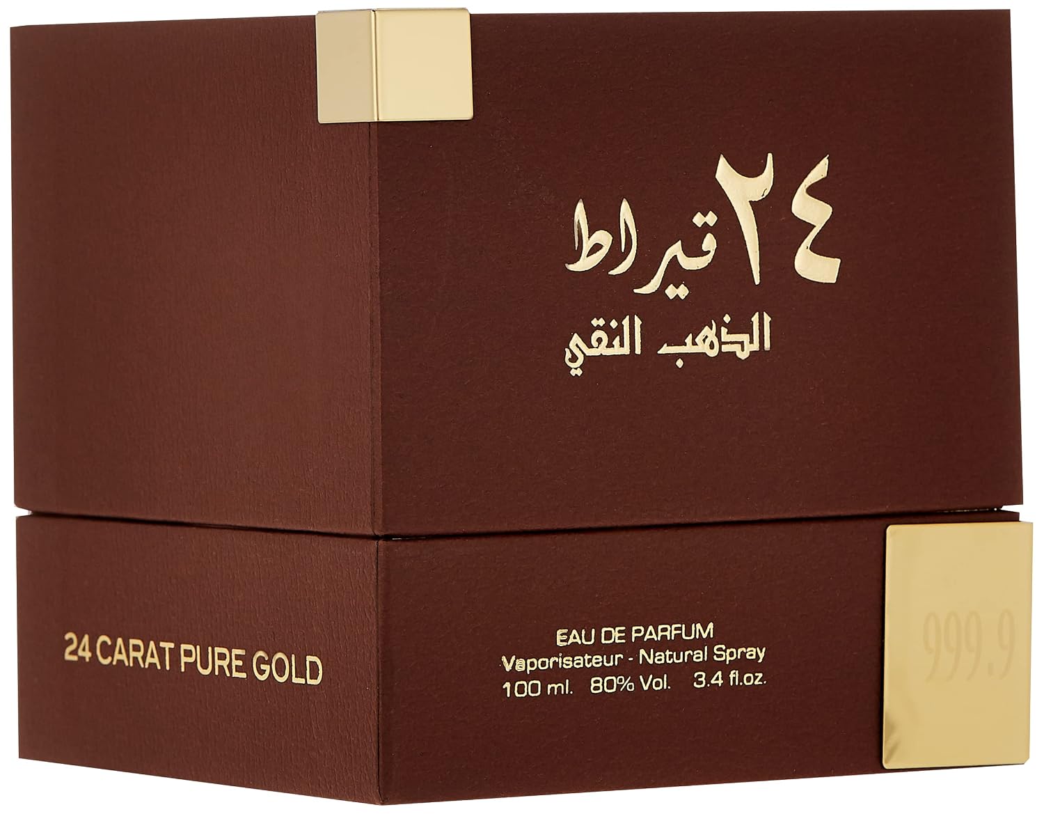 Lattafa Perfumes 24 Carat Pure Gold for Unisex Eau de Parfum Spray, 3.4 Ounce