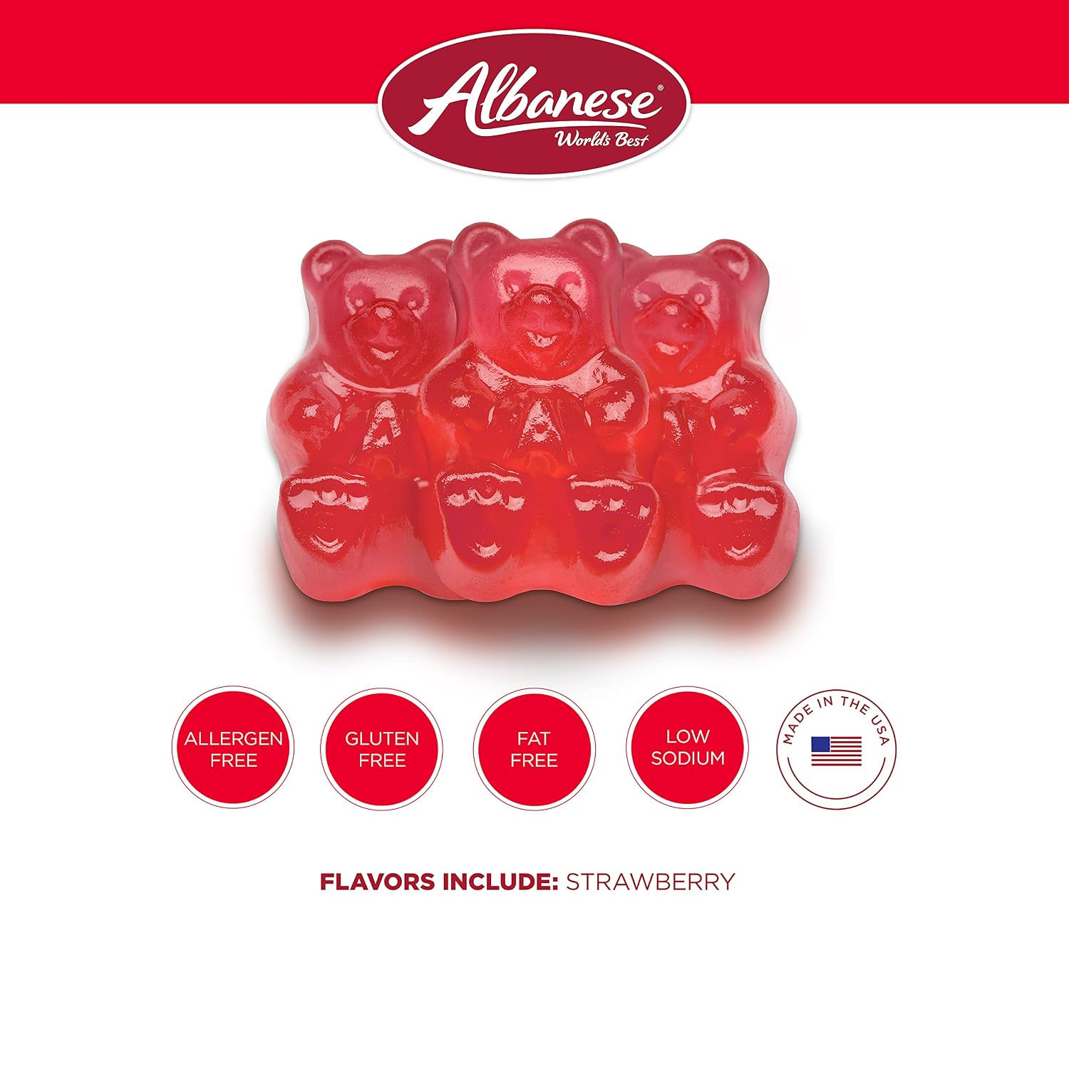Albanese World's Best 12 Flavor Gummi Bears | 5lbs of Fruit Bulk Candy | Soft and Chewy Gummies, Gluten Free, Fat Free | Cherry, Blue Raspberry, Mango and More | Great Snack for Travel and Kids