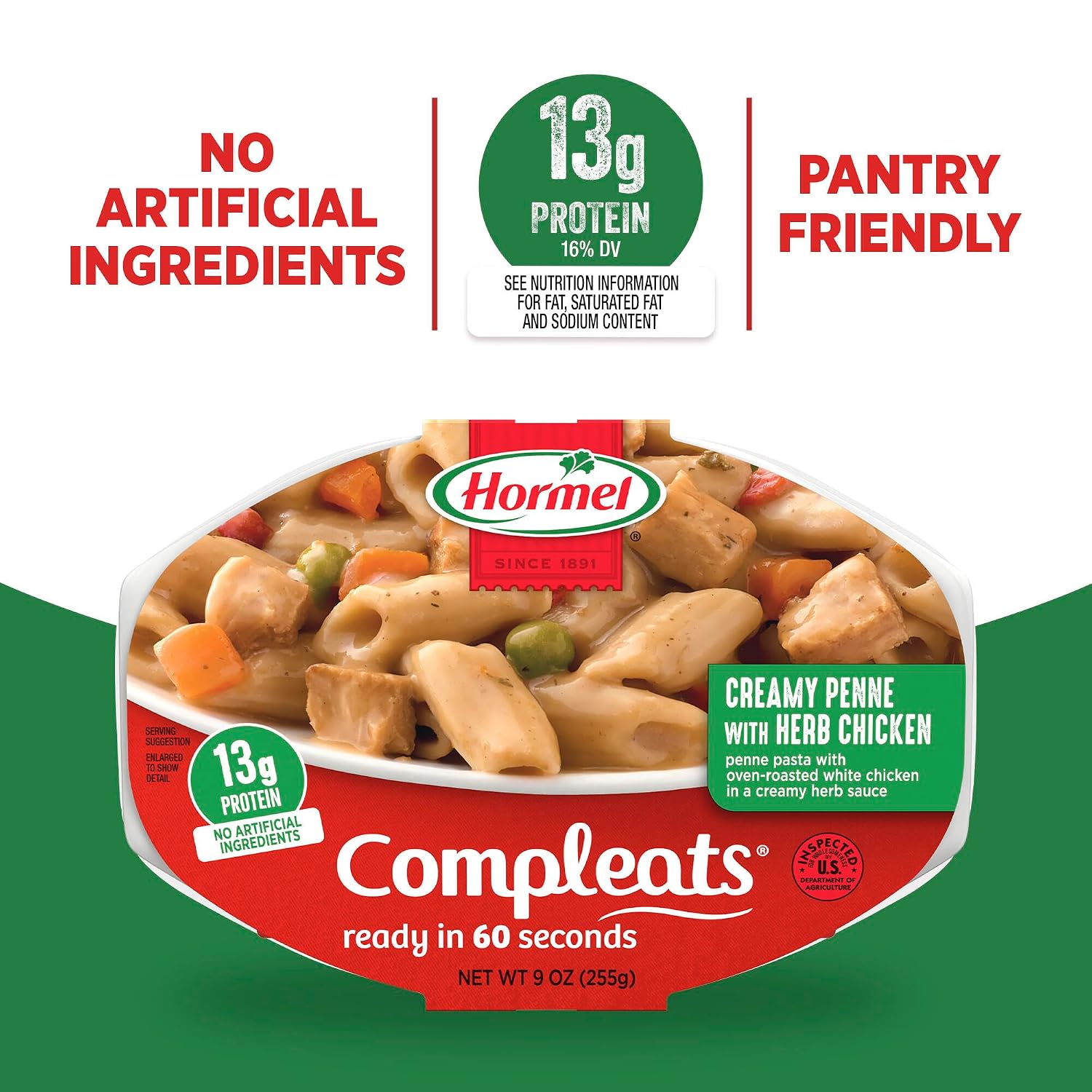 HORMEL COMPLEATS Chicken Alfredo Microwave Tray, 10 oz. (6 Pack)