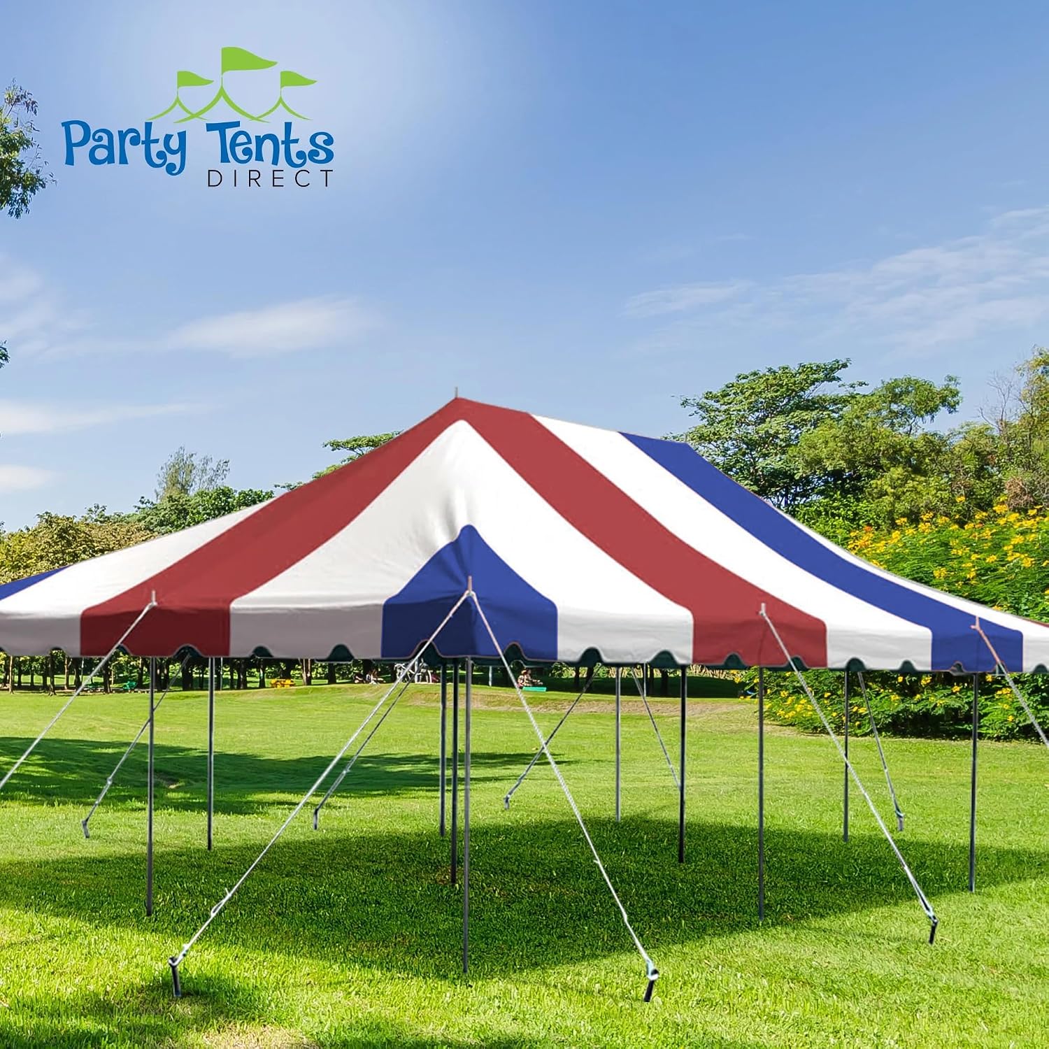 20’ x 20’ Weekender Canopy Pole Tent, Indoor and Outdoor Heavy Duty Easy Up, 80 Person Capacity Tent for Parties, Weddings, and Events, Commercial and Residential Use, PVC White Top | Easy Up Weekender Canopy Tent With 80 Person Capacity - Outdoor Canopi…