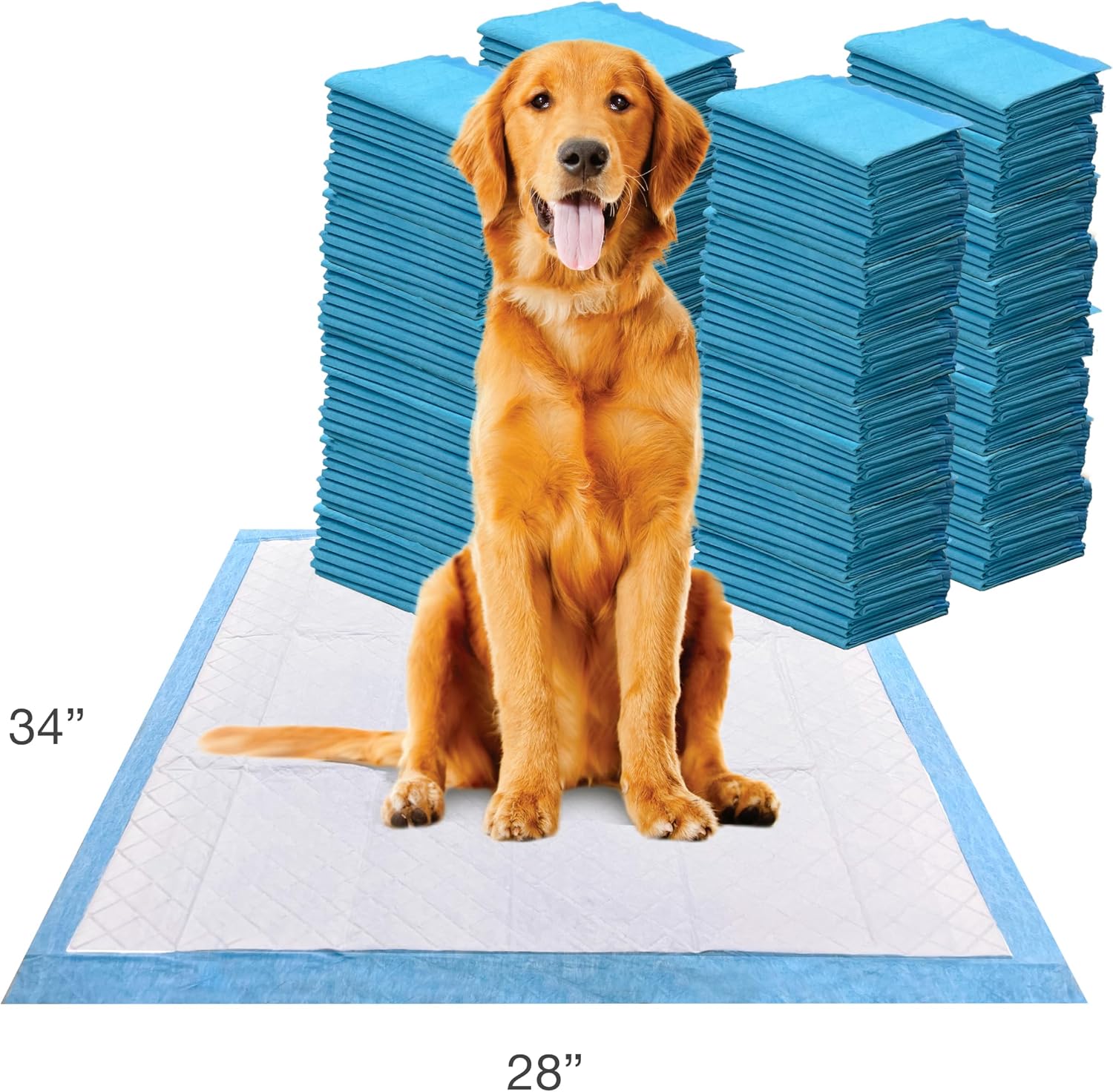 Four Paws Wee-Wee Superior Performance X-Large Dog Pee Pads, 40 Count | Puppy & dog potty training pads, housebreaking supplies, xl puppy pads, pet supplies, 24-hour floor protection, 28" x 34"