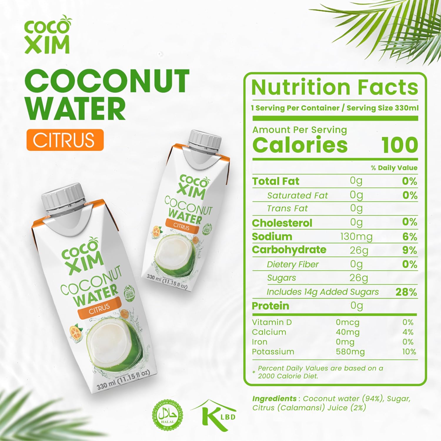 COCOXIM Ready to Drink Coconut Water with Lotus Seed, 11 oz, Pack of 12