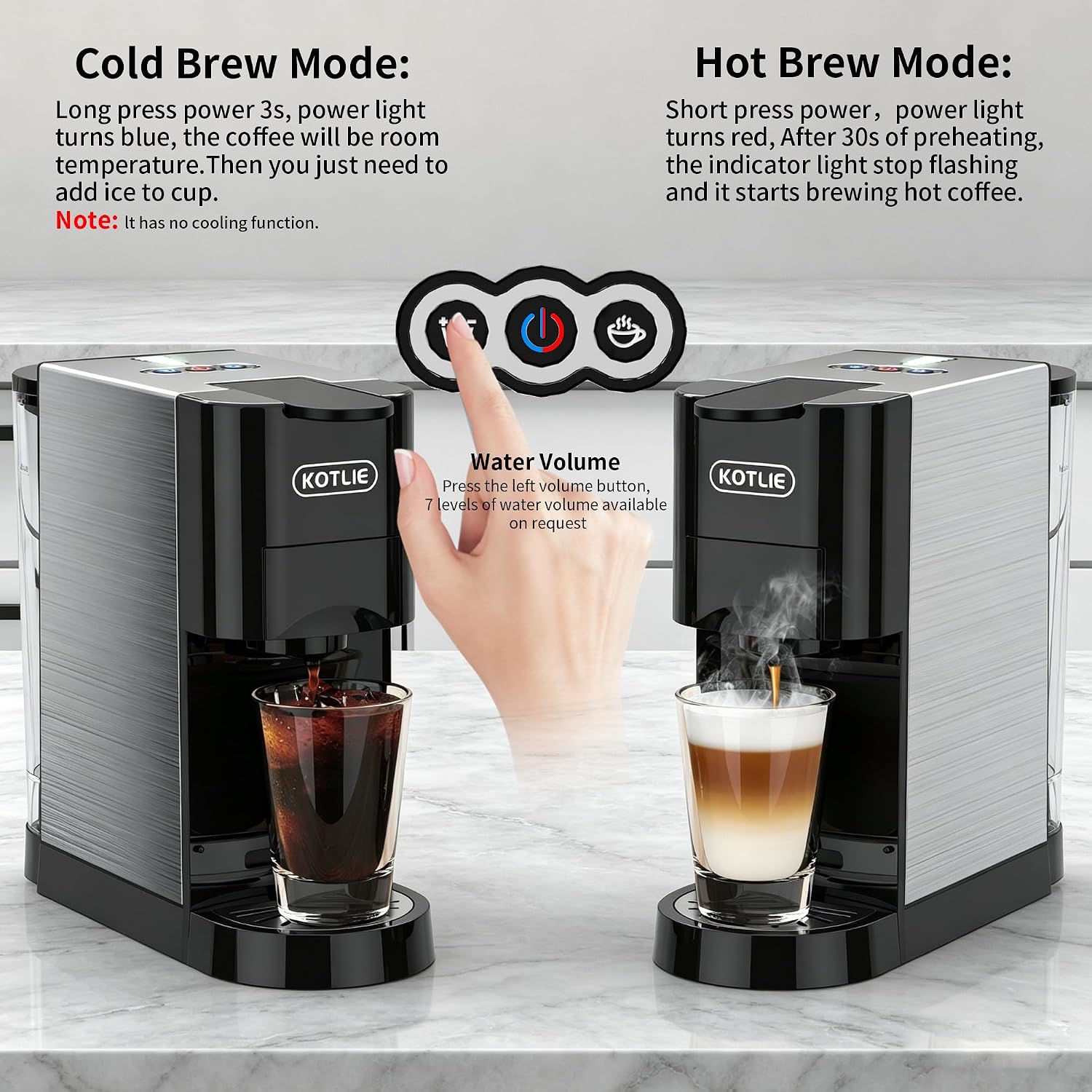 5 in 1 Single Serve Coffee Maker for K-Cup Pods, Nespresso Original, Dolce Gusto, ESE 44mm and Ground Coffee