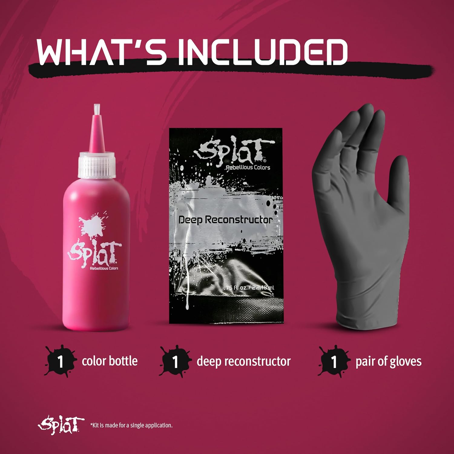 Splat Midnight Magenta Semi Permanent Hair Dye Kit, 1 Application