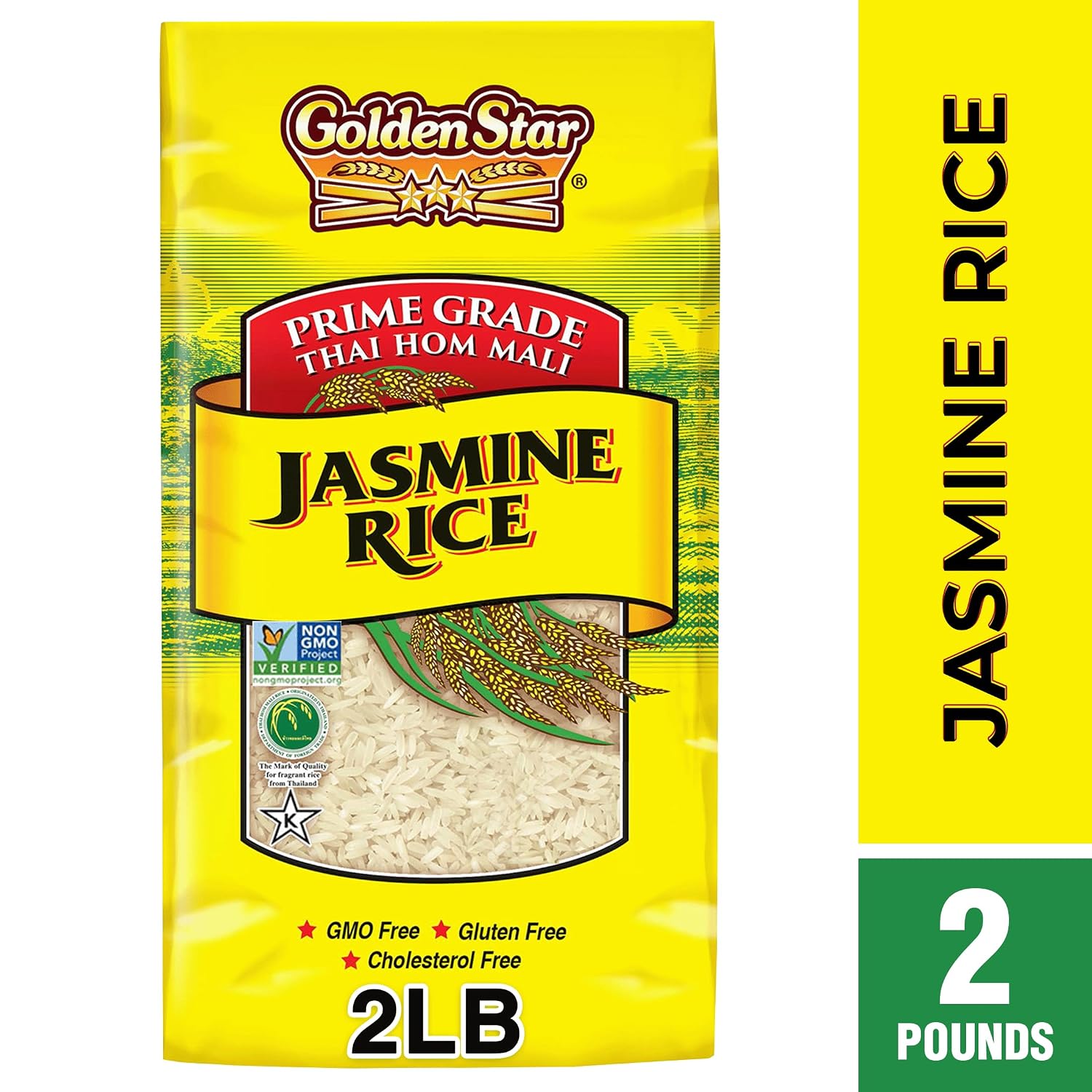 Golden Star Thai Hom Mali White Jasmine Rice - Prime Grade White Rice - 10 lb Bag | Prime Grade White Rice - Great for Gumbo, Curries & More - Cook in Microwave or on Stove Top