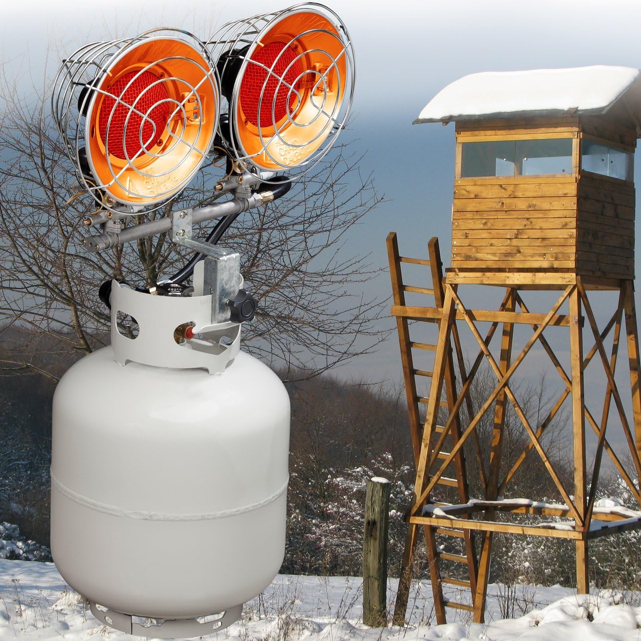 Avenger Infra-Red Tank Top Propane Heater - Dual Burner, 30,000 BTU - Model# FBDTP30