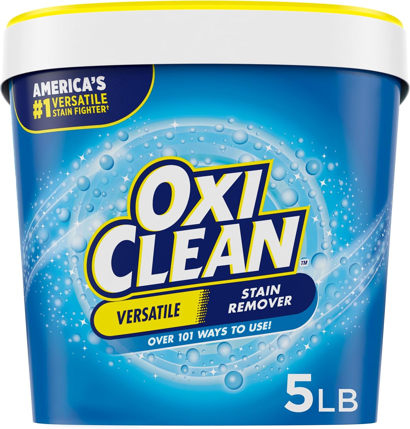 OxiClean Versatile Stain Remover Powder, 5 lb | 101+ Household Uses, Tough Stain Removal, Laundry Booster, Multi-Surface Cleaning, Color Safe, Chlorine Free